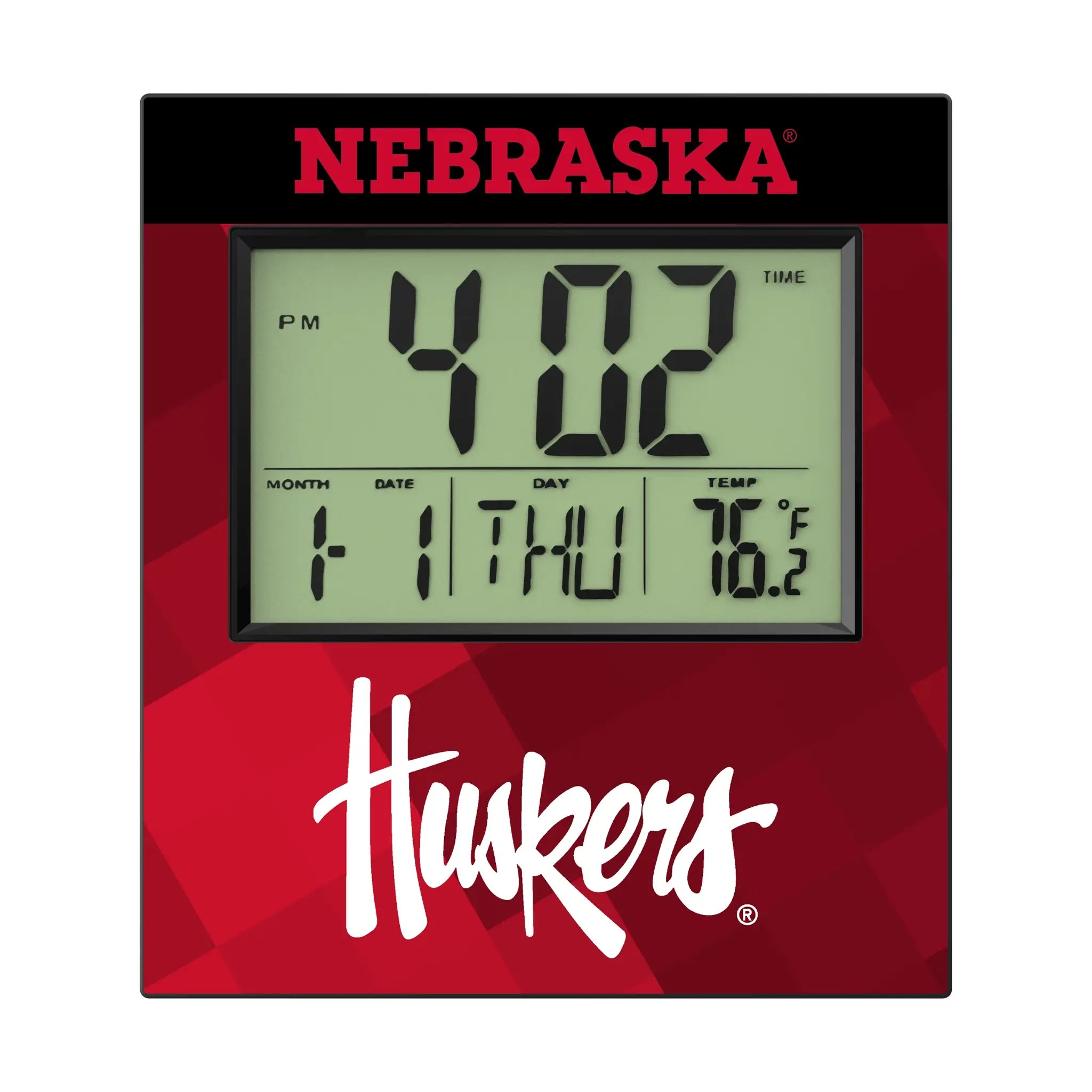 University of Nebraska Huskers Color Block Wall Clock