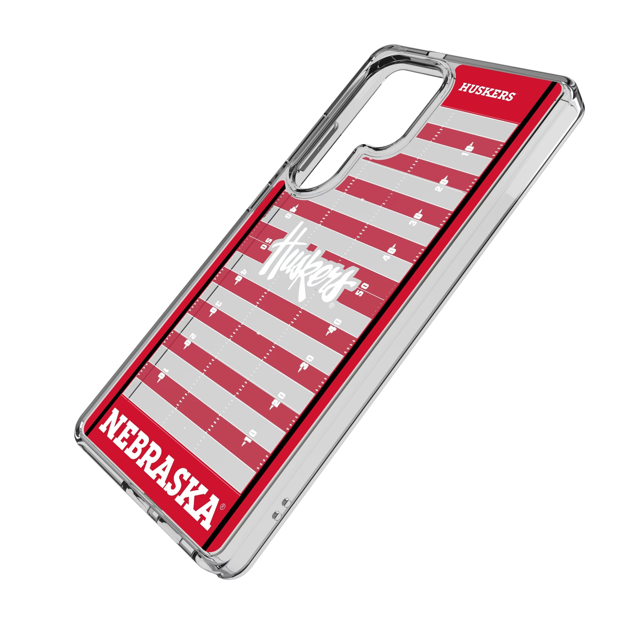 University of Nebraska Huskers Field Galaxy Clear Phone Case for Samsung Galaxy - Isometric View