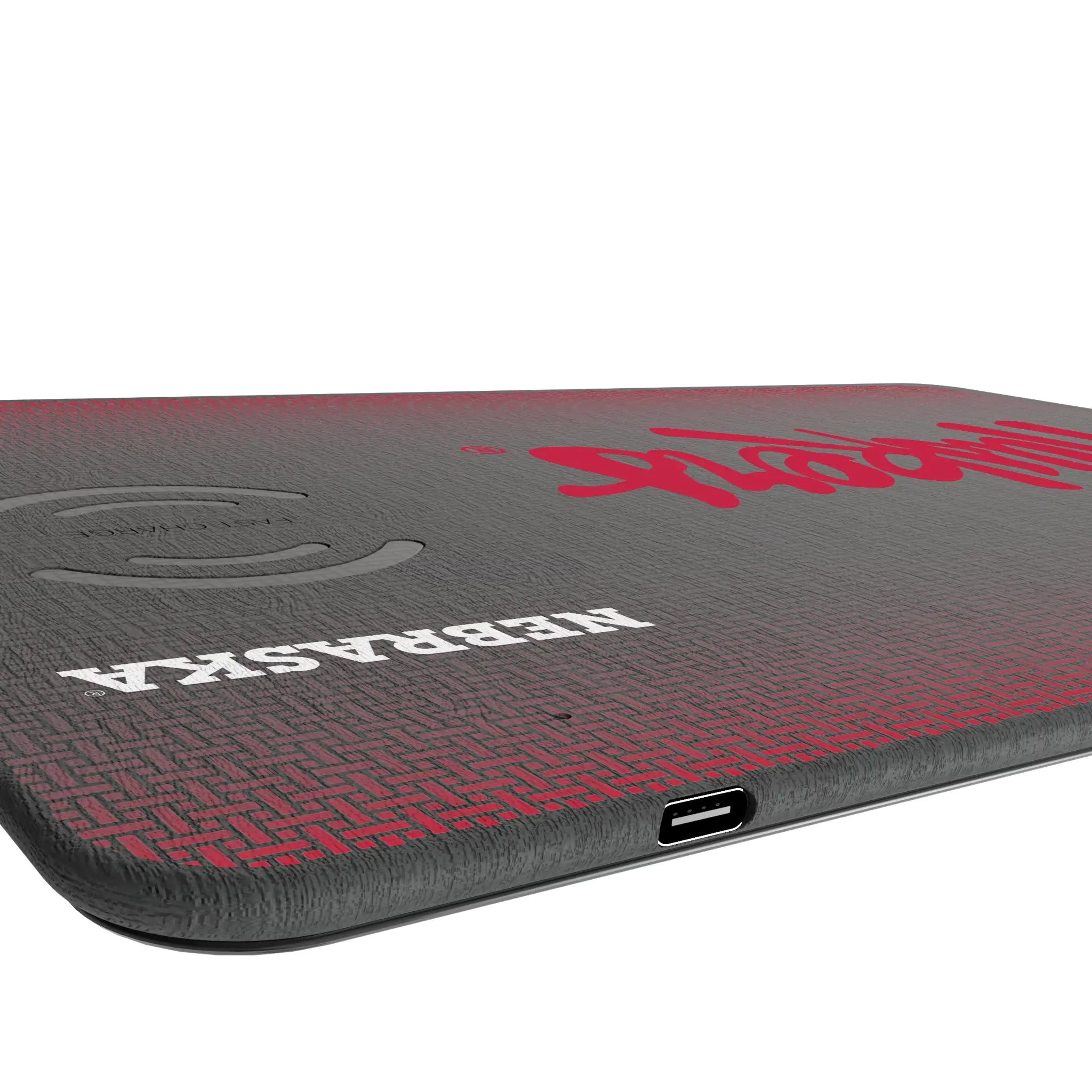 University of Nebraska Huskers Linen 15-Watt Wireless Charger and Mouse Pad