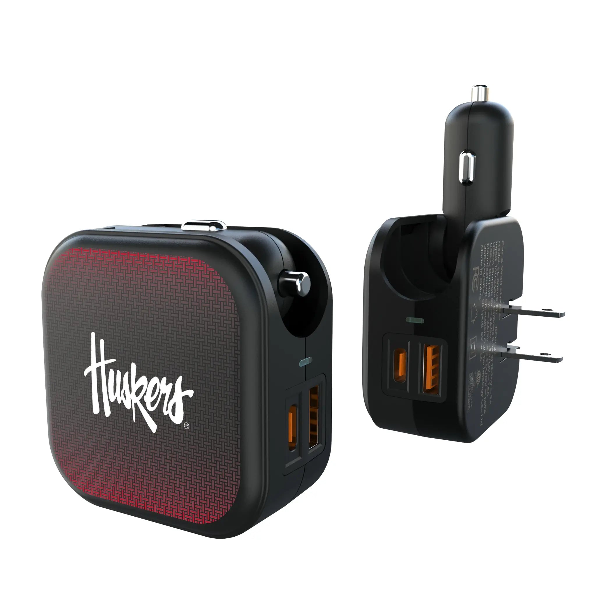 University of Nebraska Huskers Linen 2 in 1 USB A/C Charger