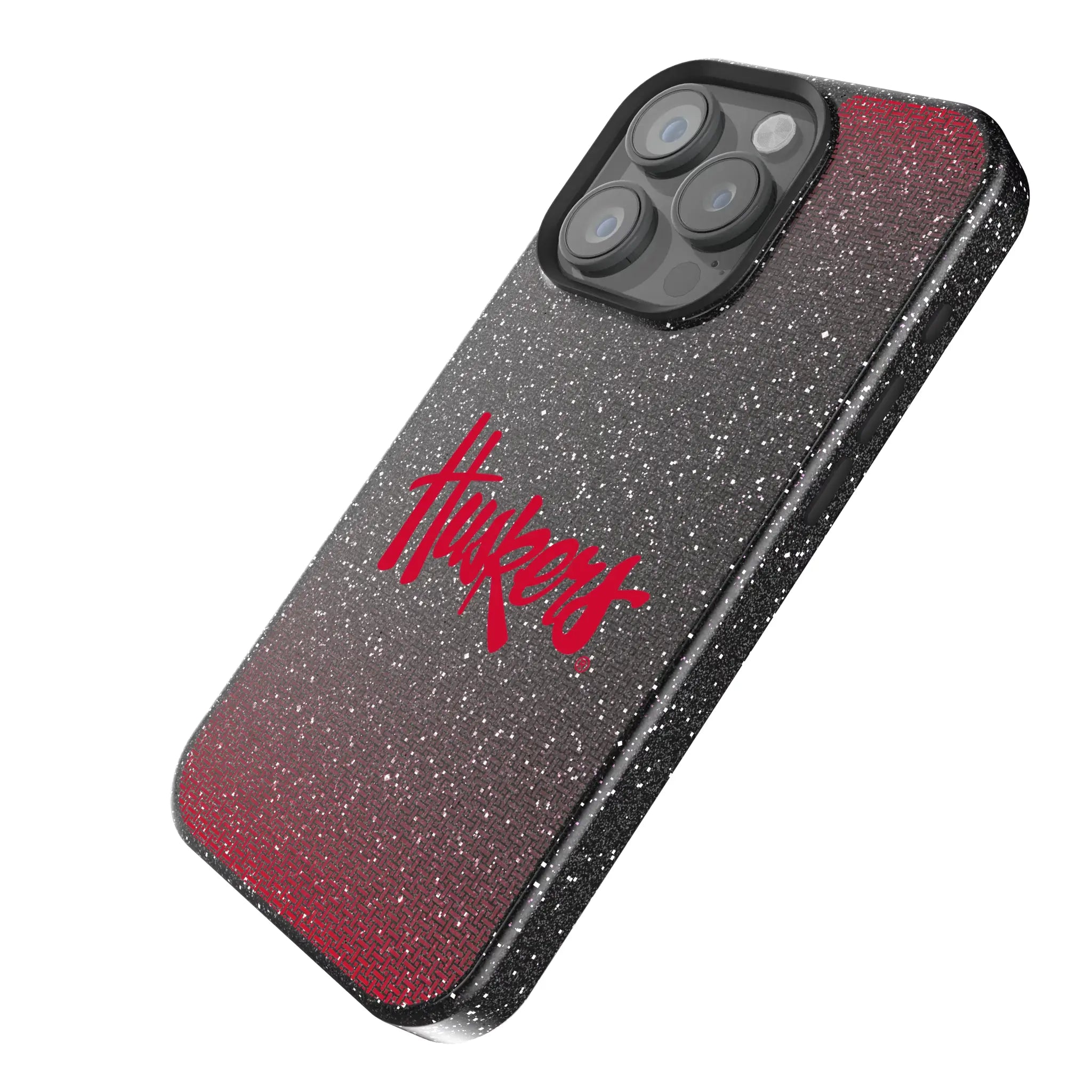 University of Nebraska Huskers Linen iPhone Bling Phone Case for Apple iPhone - Isometric View
