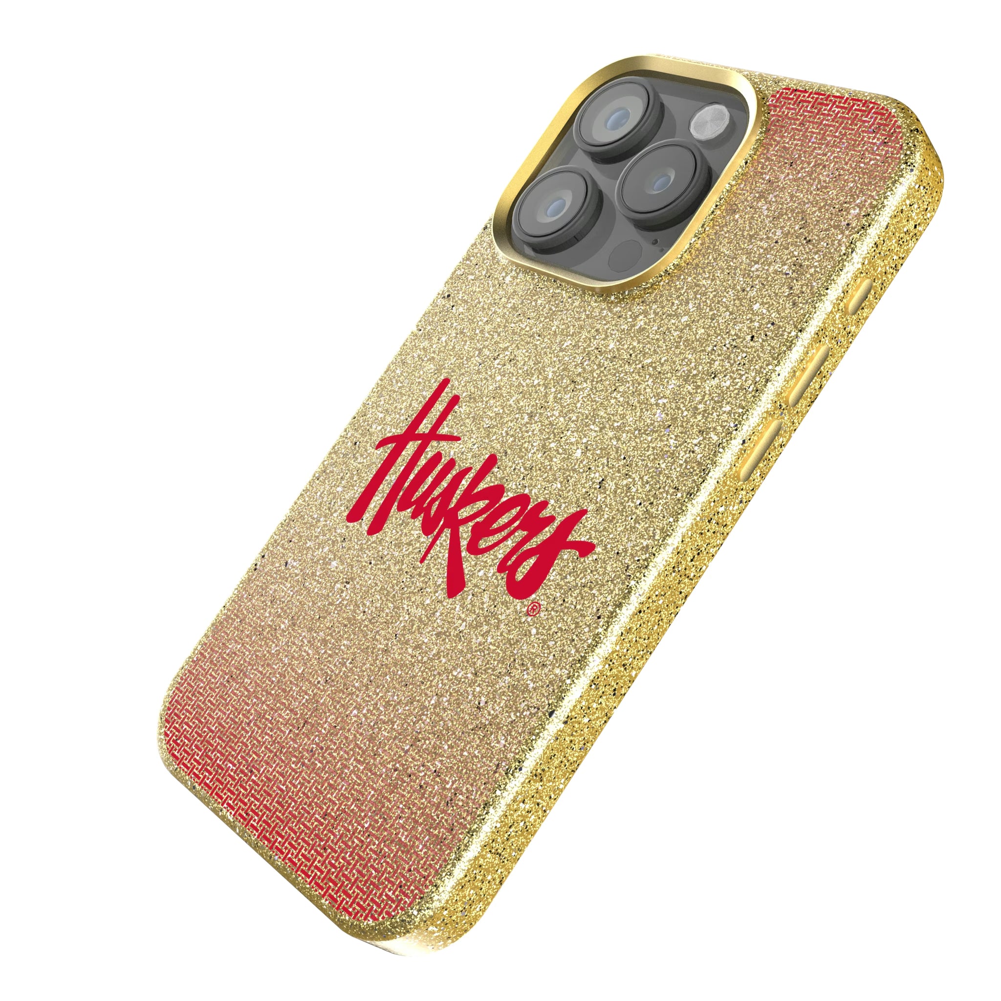 University of Nebraska Huskers Linen iPhone Bling Phone Case for Apple iPhone - Isometric View