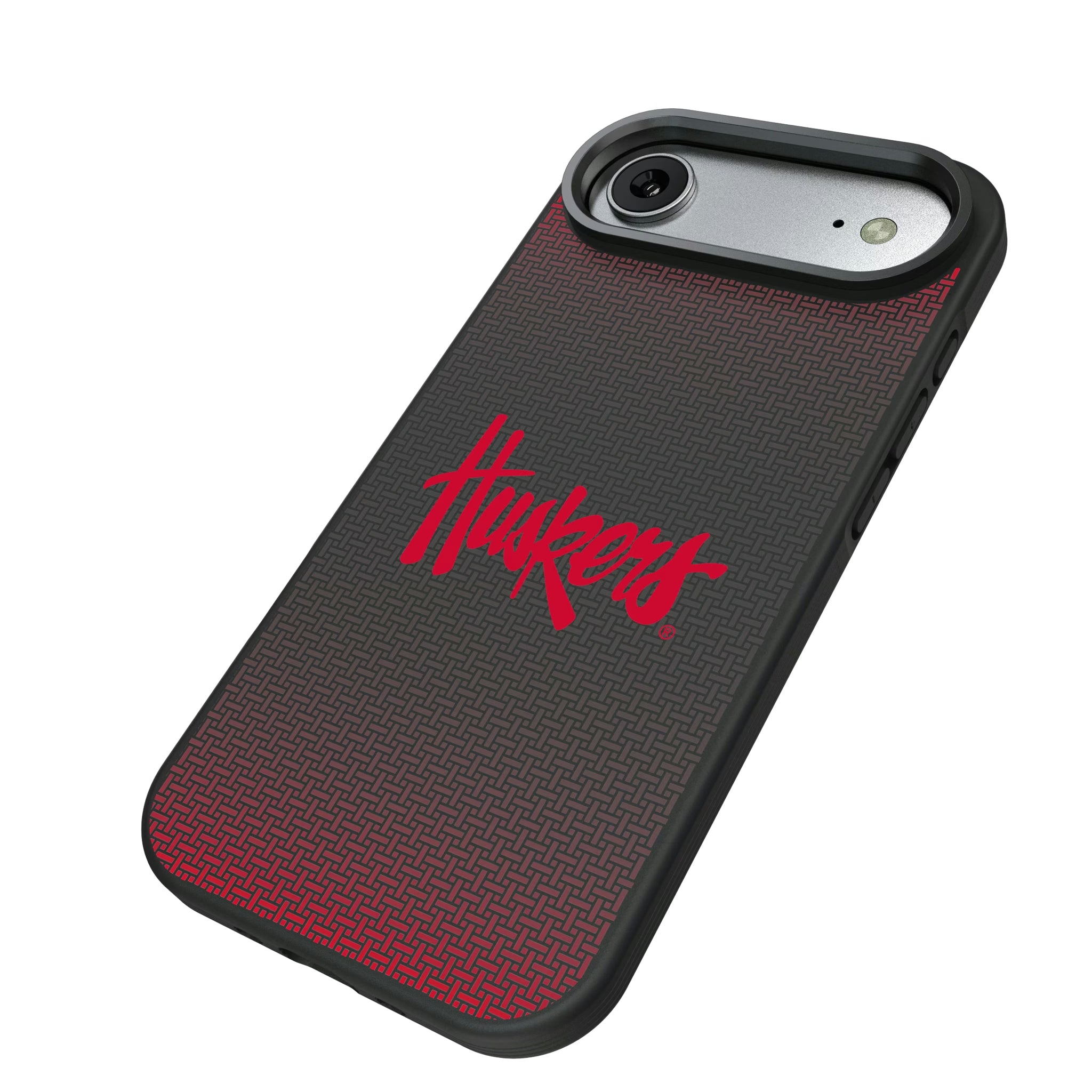 University of Nebraska Huskers Linen iPhone Bump Phone Case for Apple iPhone - Isometric View#Device_iPhone Air