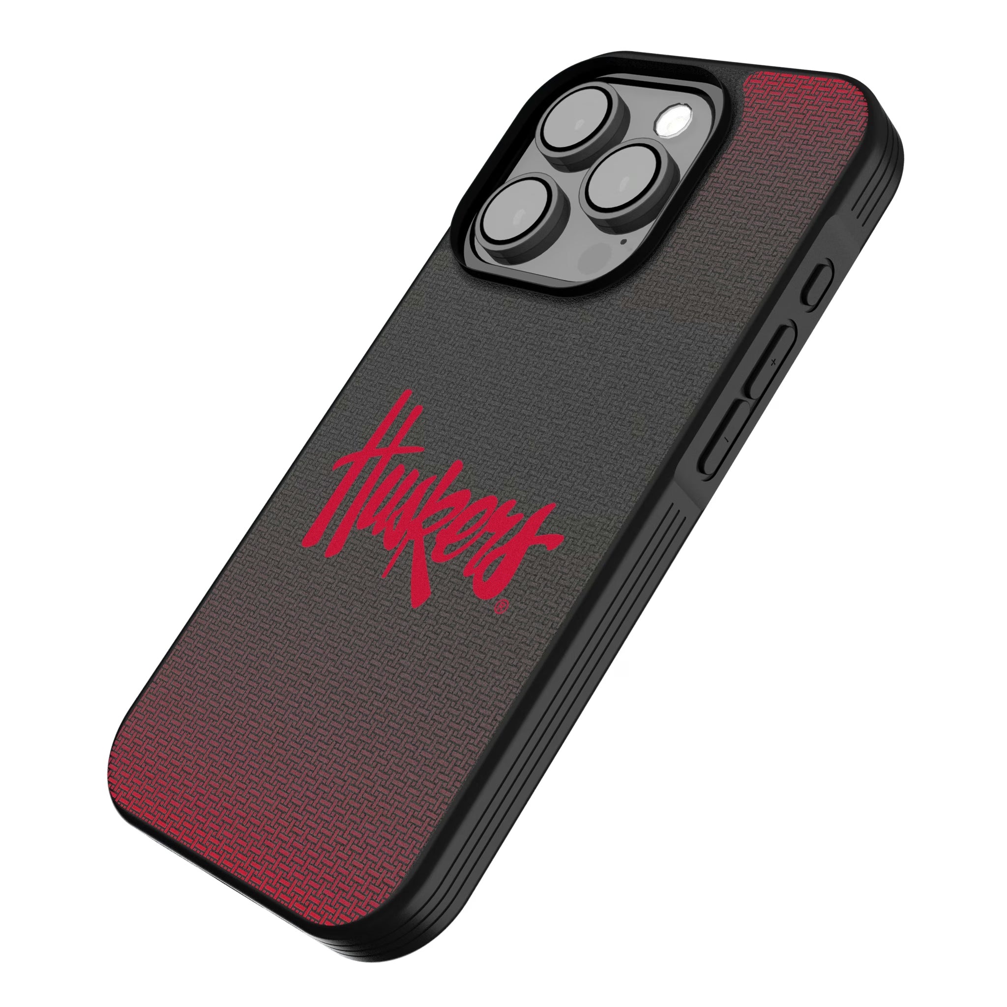 University of Nebraska Huskers Linen iPhone Bump Phone Case for Apple iPhone - Isometric View