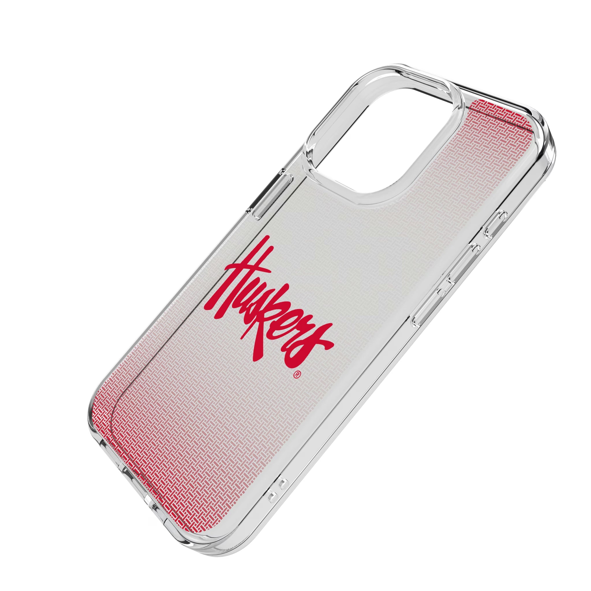 University of Nebraska Huskers Linen iPhone Clear Phone Case for Apple iPhone - Isometric View