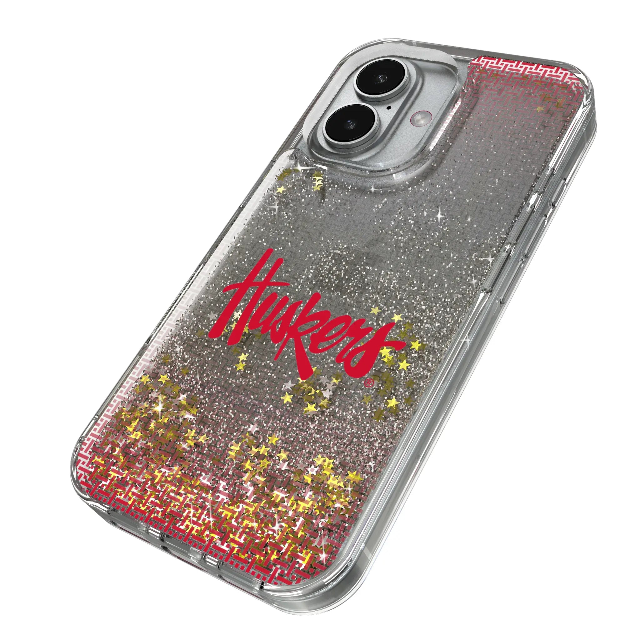 University of Nebraska Huskers Linen iPhone Glitter Phone Case for Apple iPhone - Isometric View