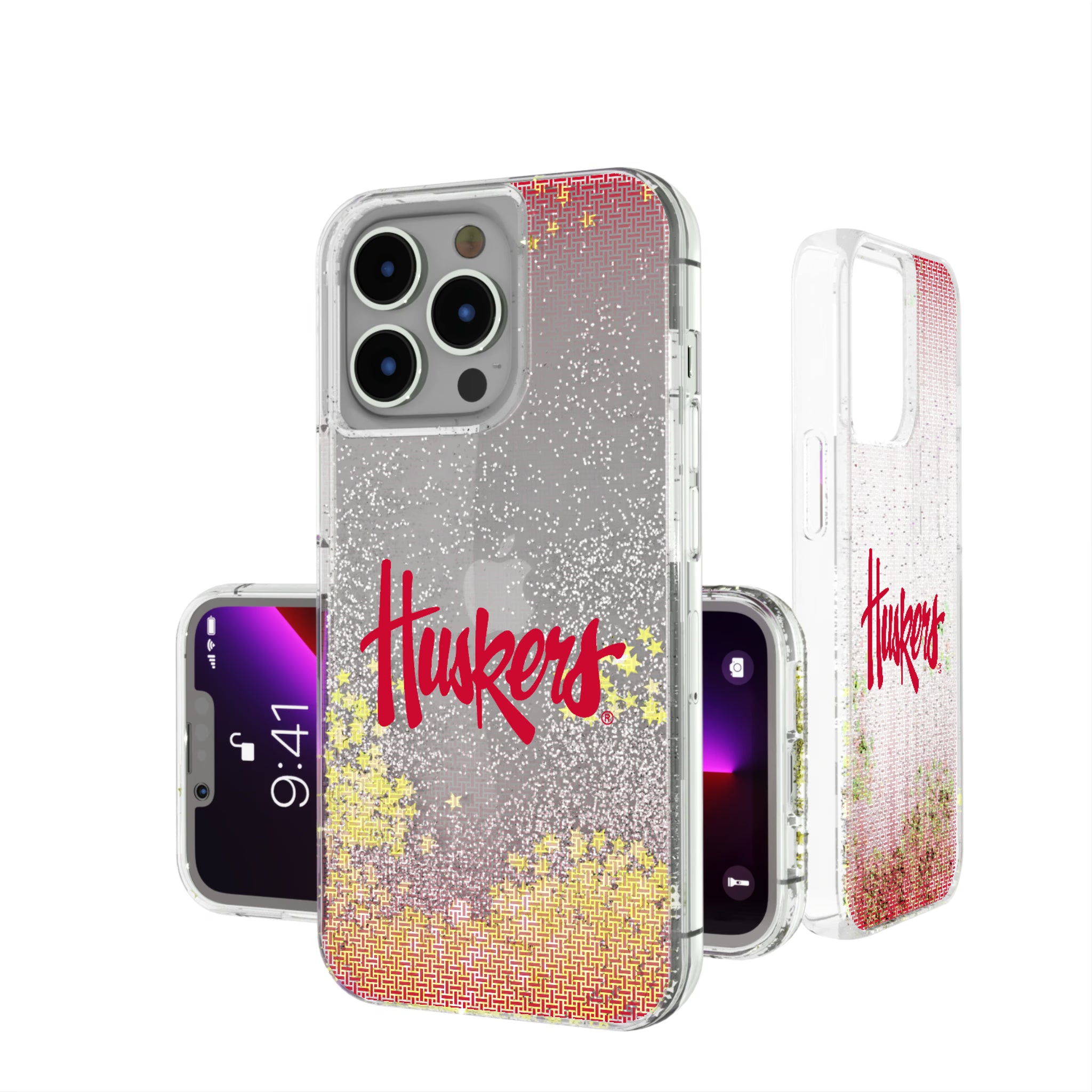 University of Nebraska Huskers Linen iPhone Glitter Phone Case for Apple iPhone