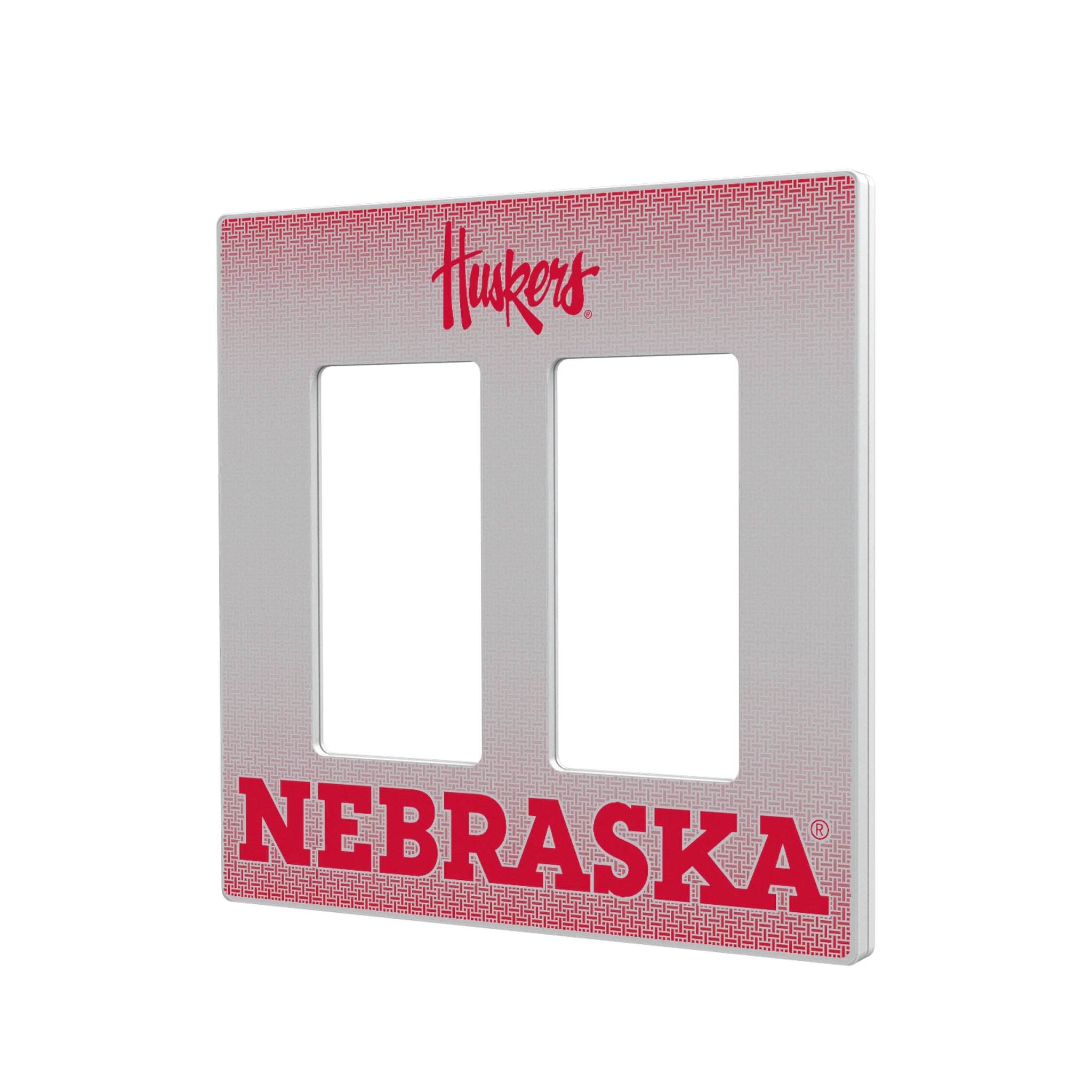 University of Nebraska Huskers Linen Hidden-Screw Light Switch Plate#Style_Double Rocker