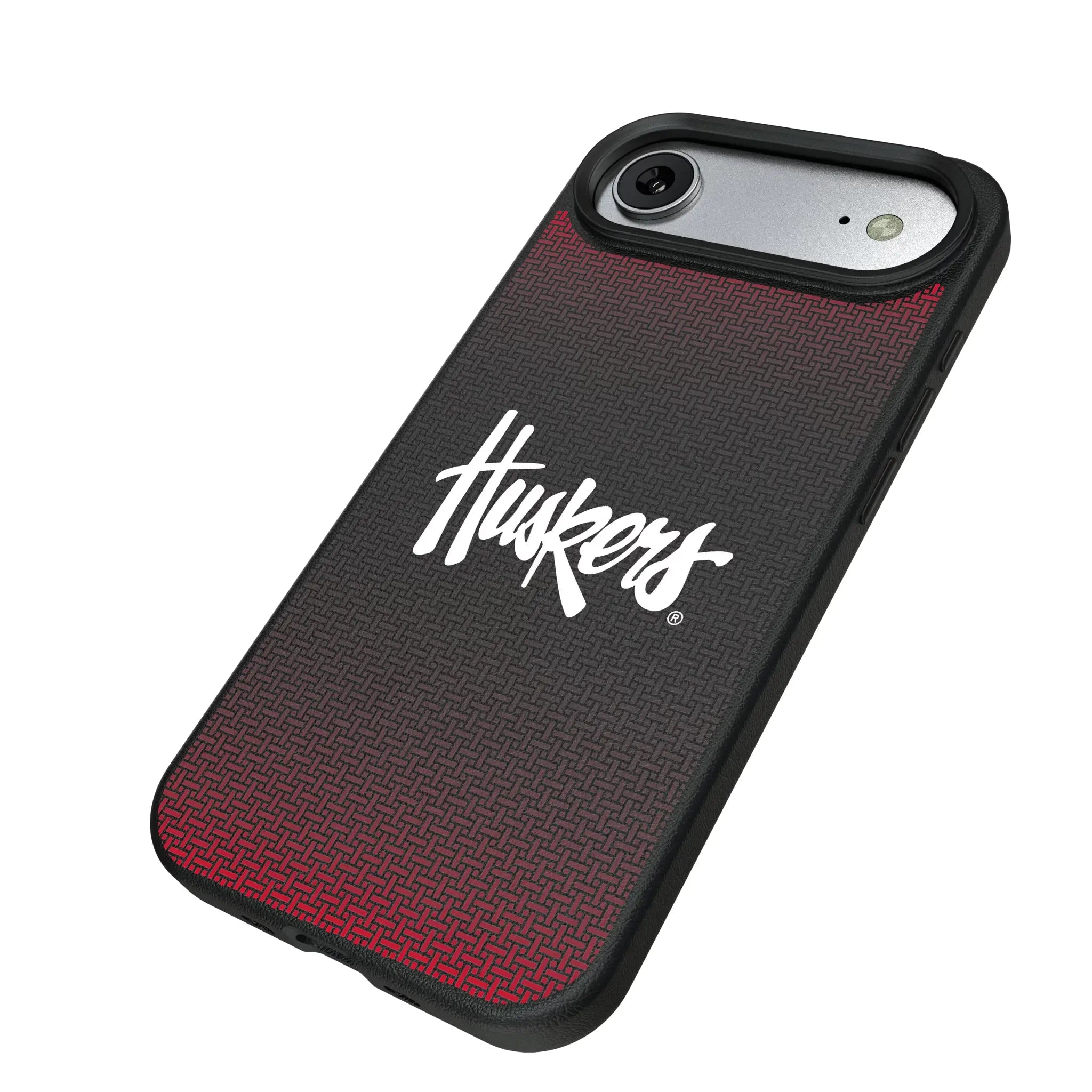 University of Nebraska Huskers Linen iPhone MagSafe Compatible Phone Case for Apple iPhone - Isometric View#Device_iPhone Air