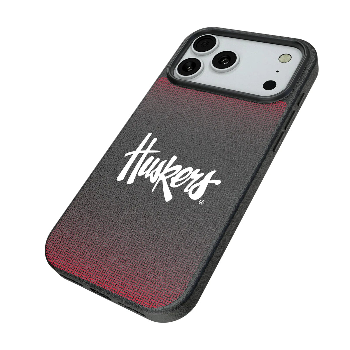 University of Nebraska Huskers Linen iPhone MagSafe Compatible Phone Case for Apple iPhone - Isometric View#Device_iPhone 18 Pro Max
