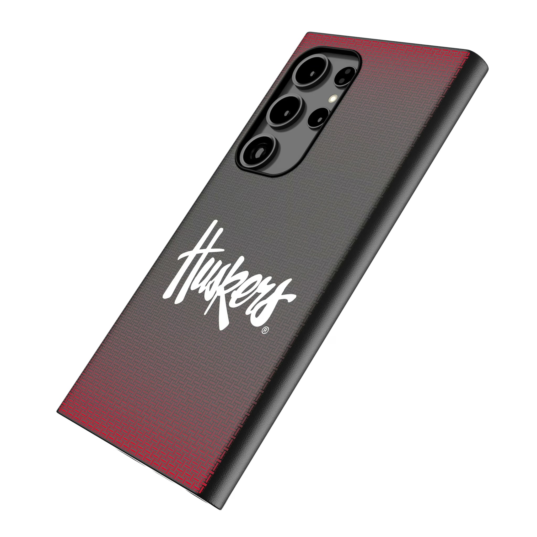 University of Nebraska Huskers Linen Galaxy MagSafe Compatible Phone Case for Samsung Galaxy - Isometric View