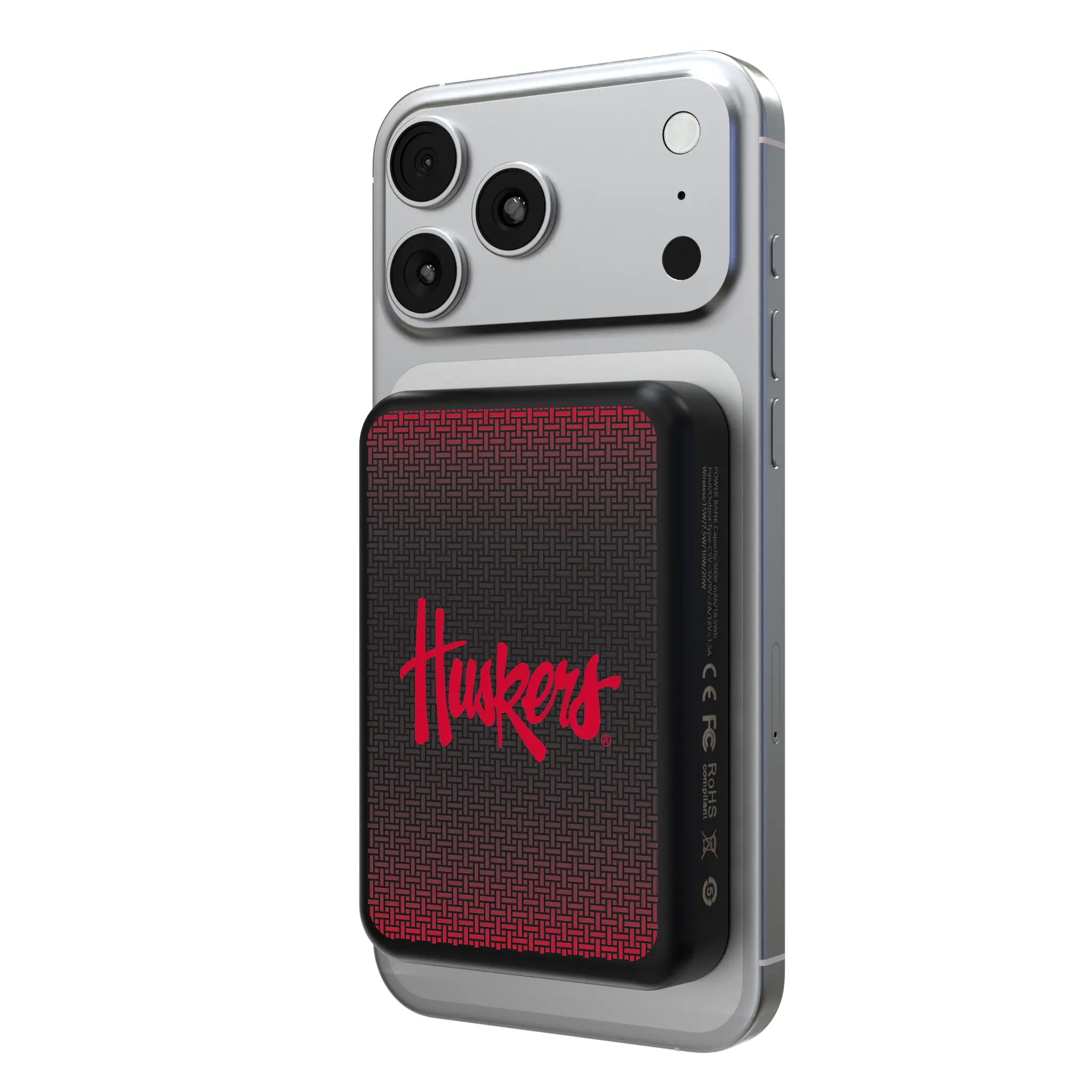 University of Nebraska Huskers Linen Wireless Mag Power Bank