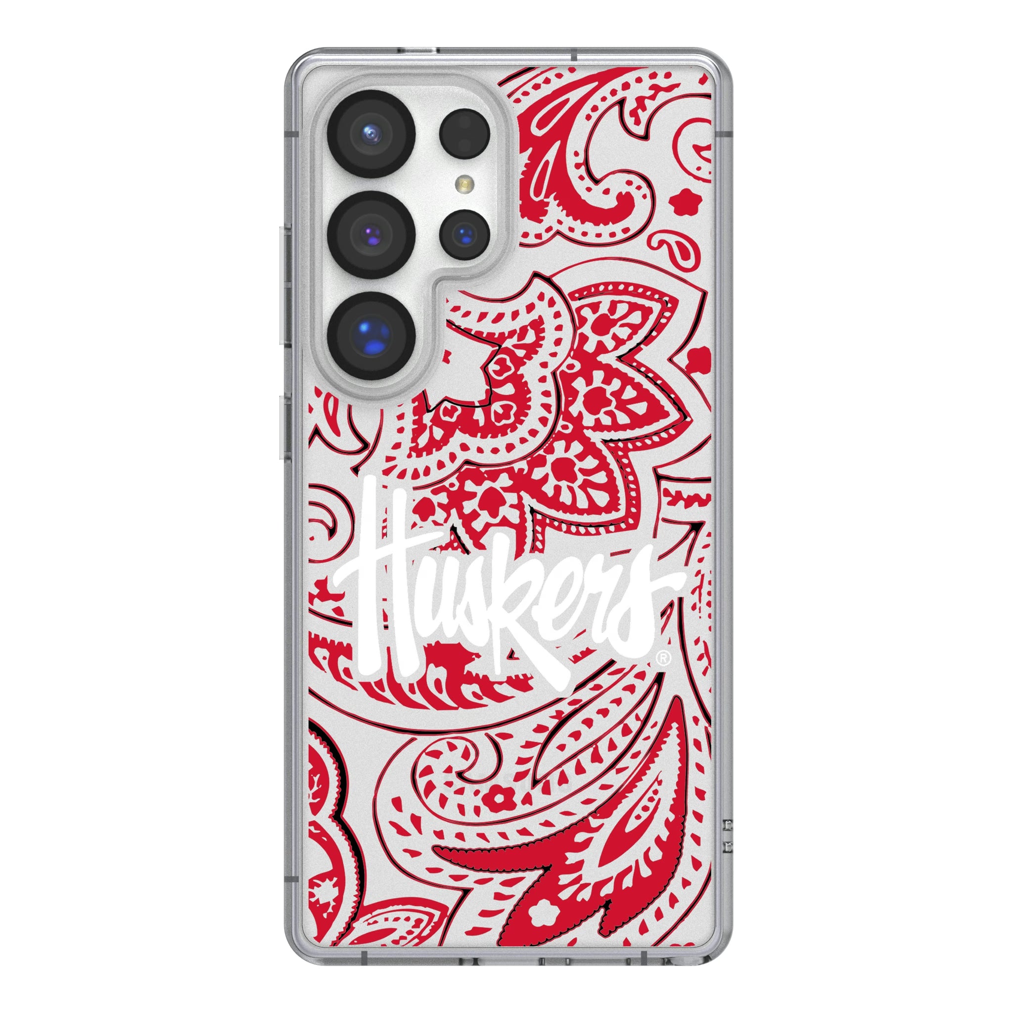 University of Nebraska Huskers Paisley Galaxy Clear Phone Case for Samsung Galaxy