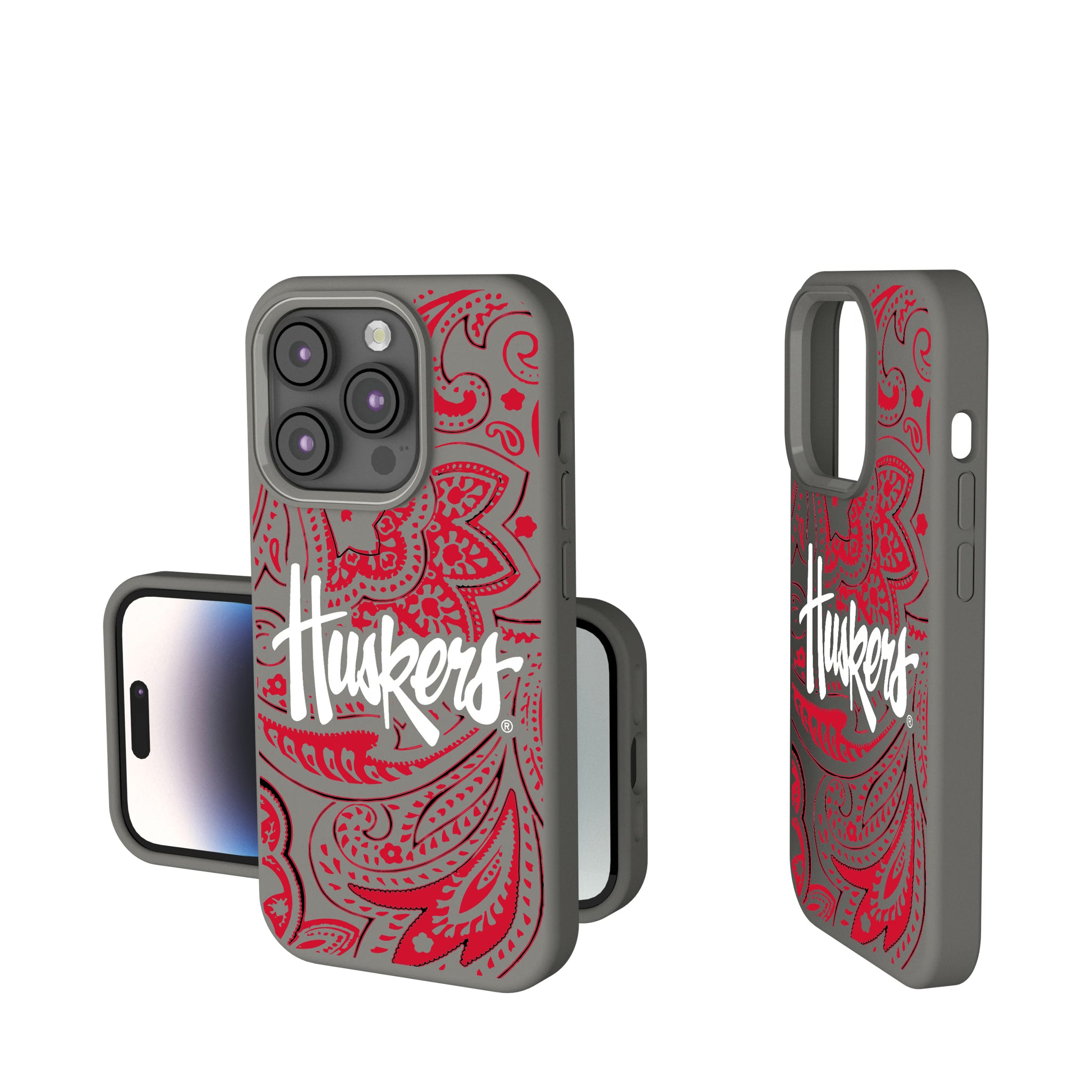 University of Nebraska Huskers Paisley iPhone Soft Touch Phone Case for Apple iPhone