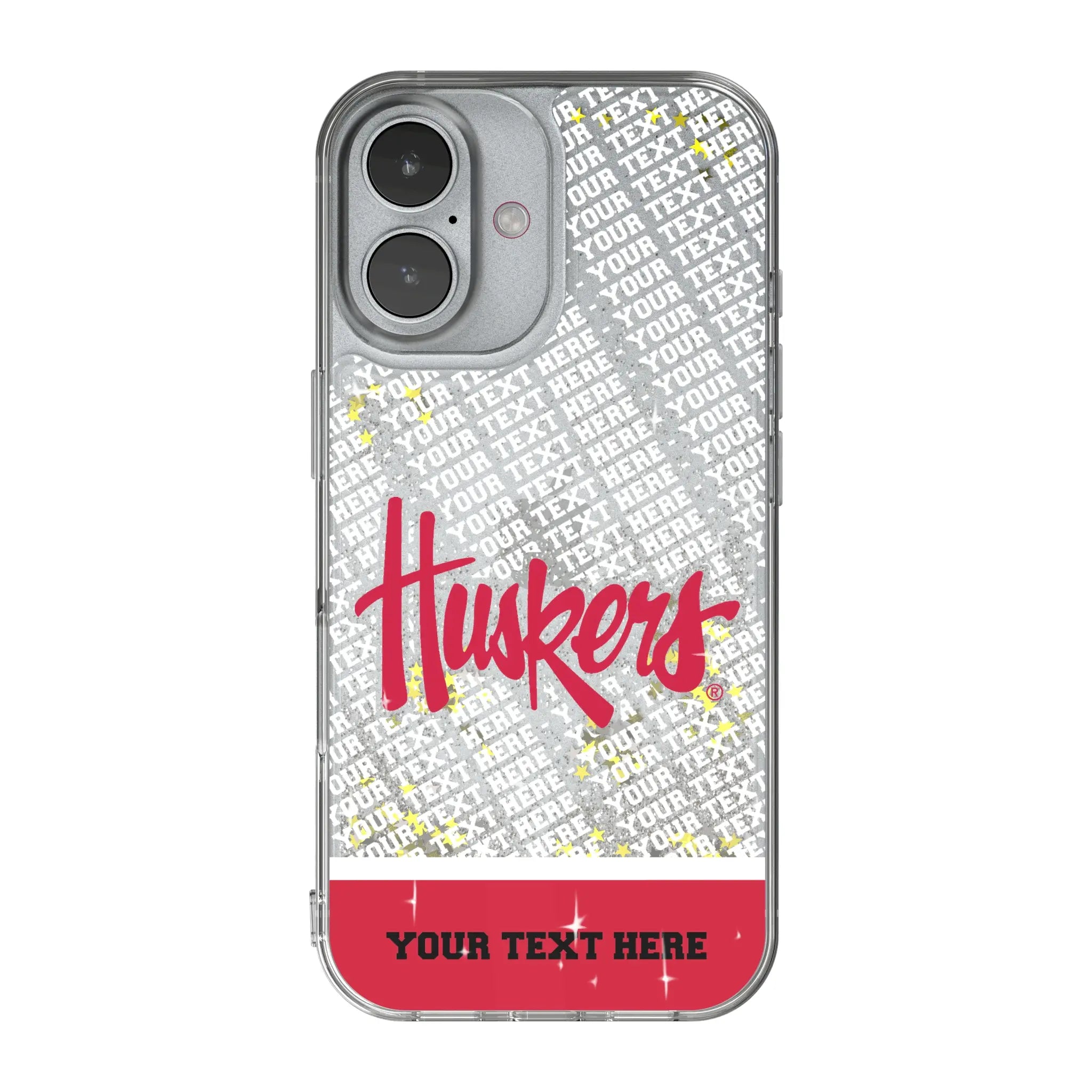 University of Nebraska Huskers Personalized EndZone Plus iPhone Glitter Phone Case for Apple iPhone