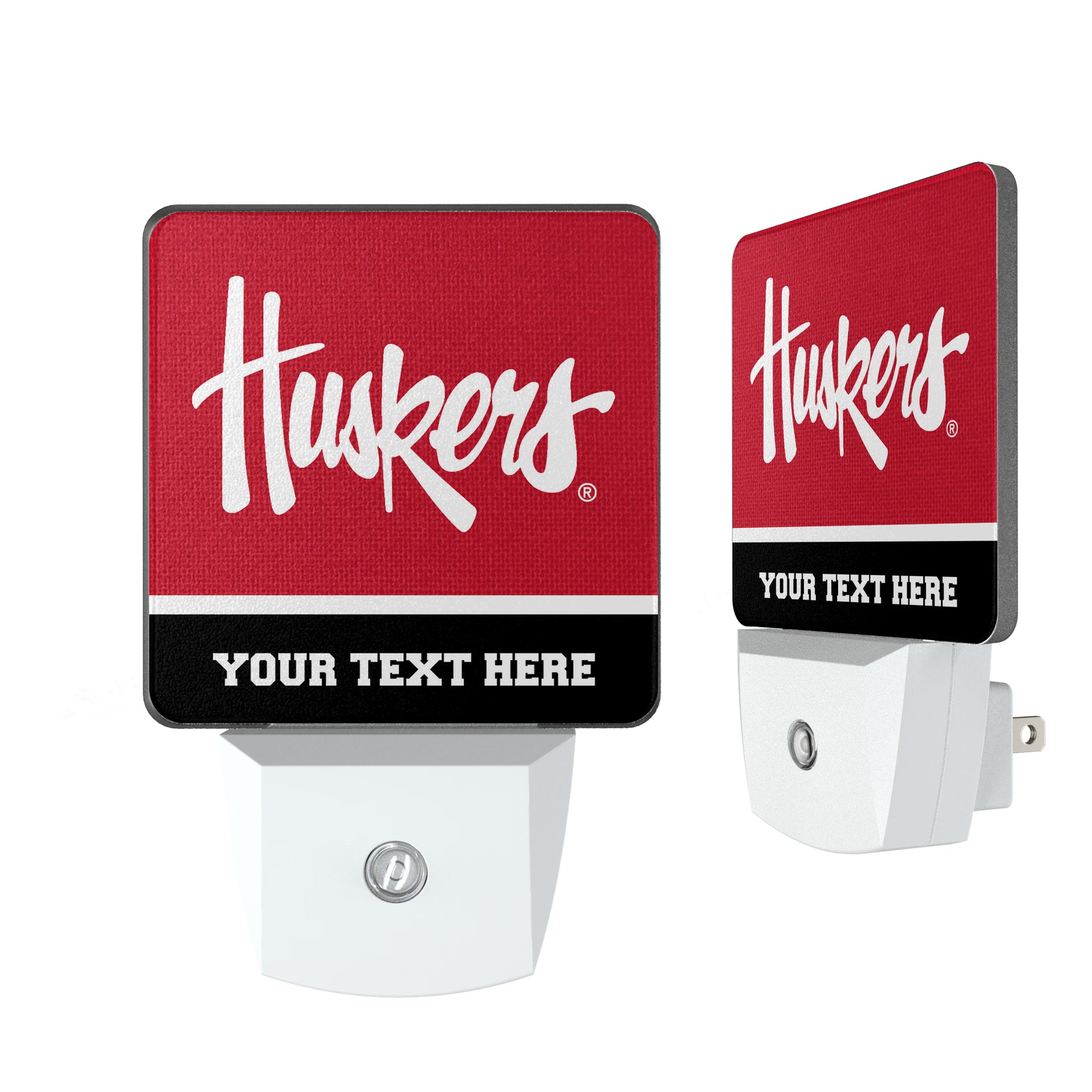 University of Nebraska Huskers Personalized Endzone Solid Night Light 2-Pack