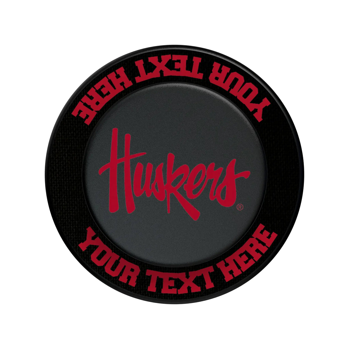 University of Nebraska Huskers Personalized Endzone Solid Popsockets Round Magnetic