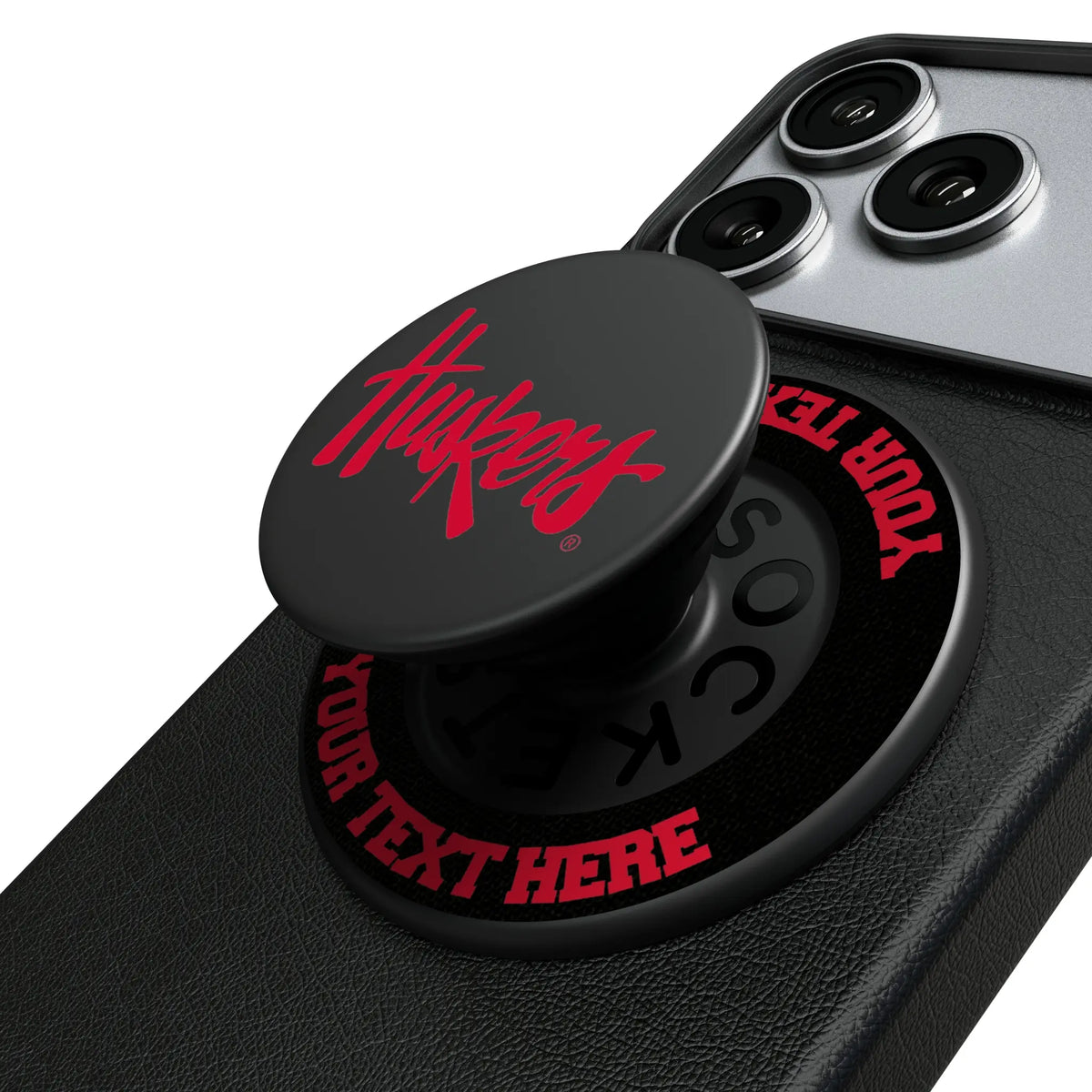 University of Nebraska Huskers Personalized Endzone Solid Popsockets Round Magnetic