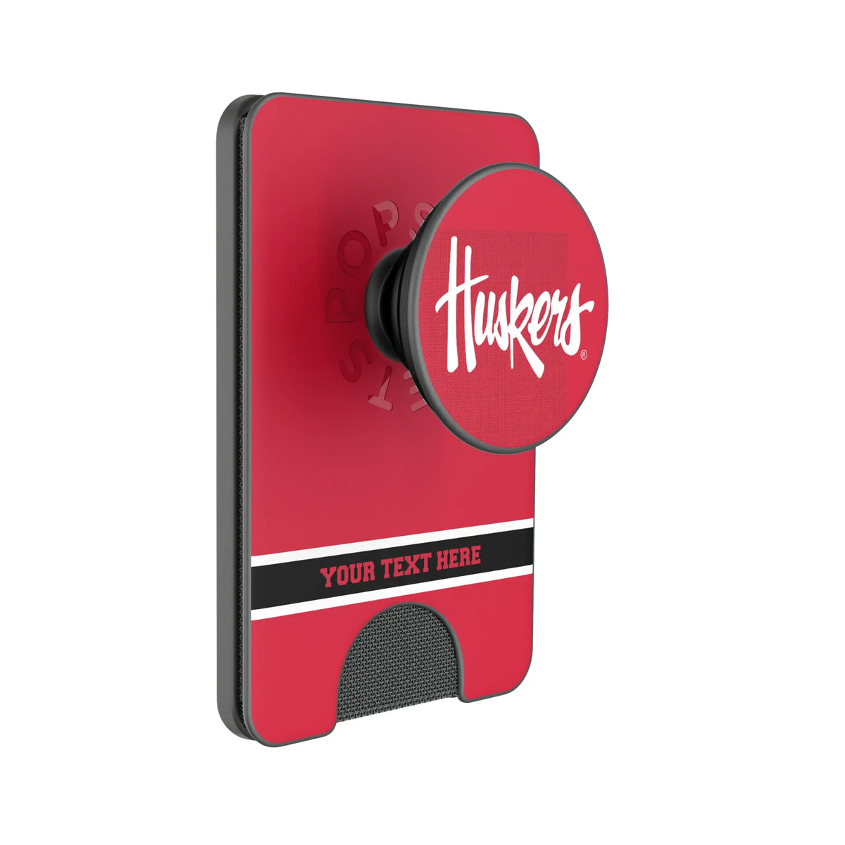 University of Nebraska Huskers Personalized Endzone Solid Popsockets Wallet Magnetic