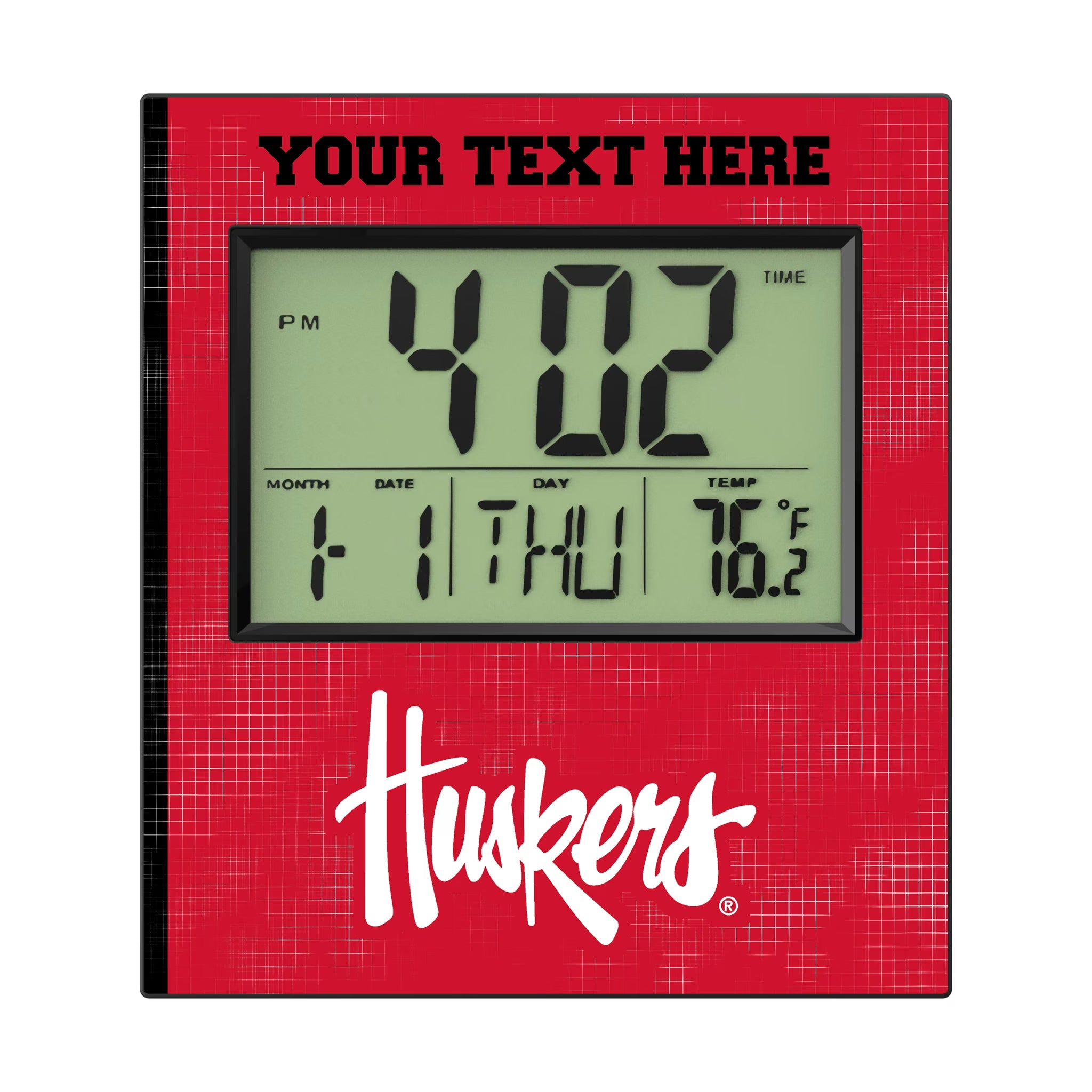 University of Nebraska Huskers Personalized Hatch Wall Clock
