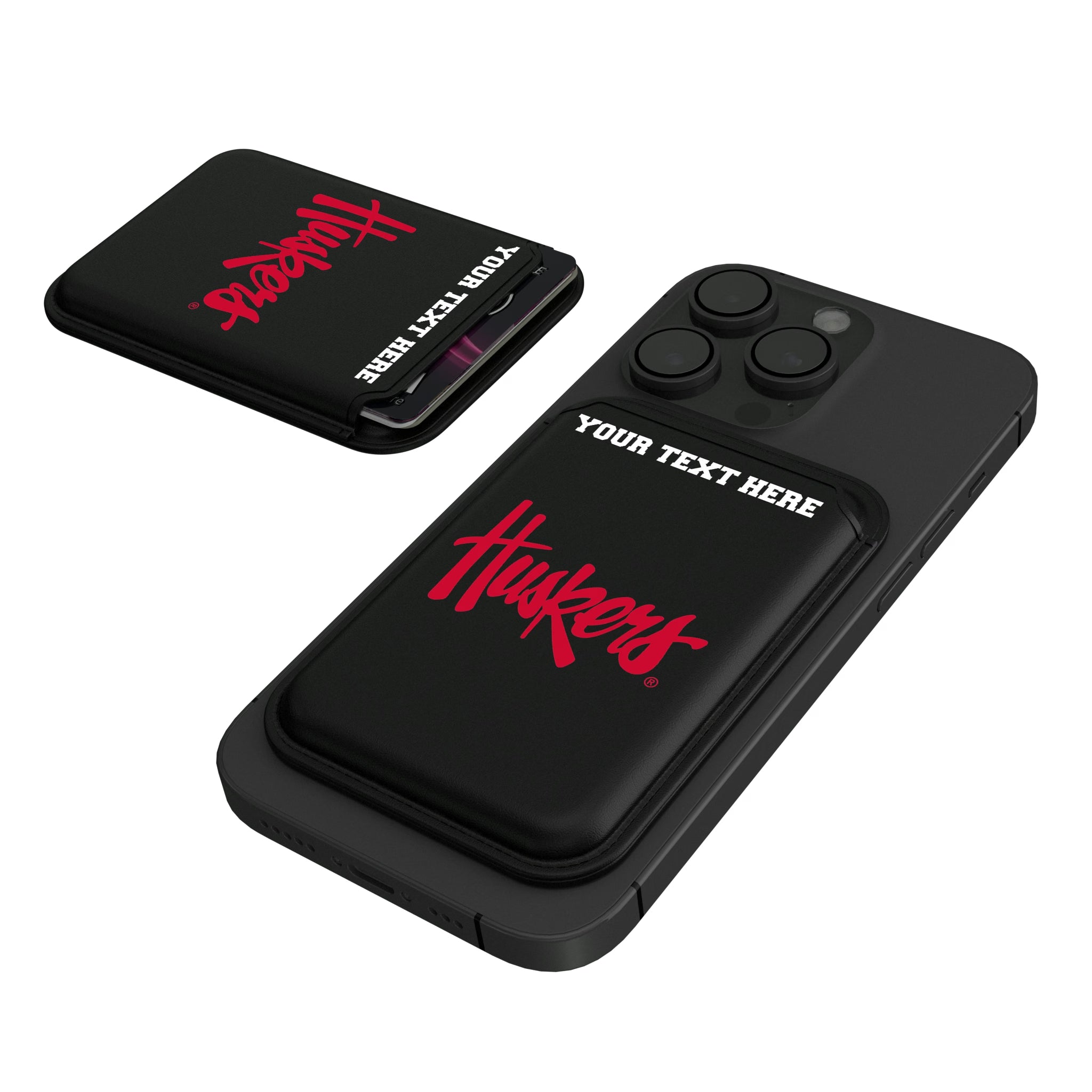 University of Nebraska Huskers Personalized Insignia Black Magnetic Credit Card Wallet