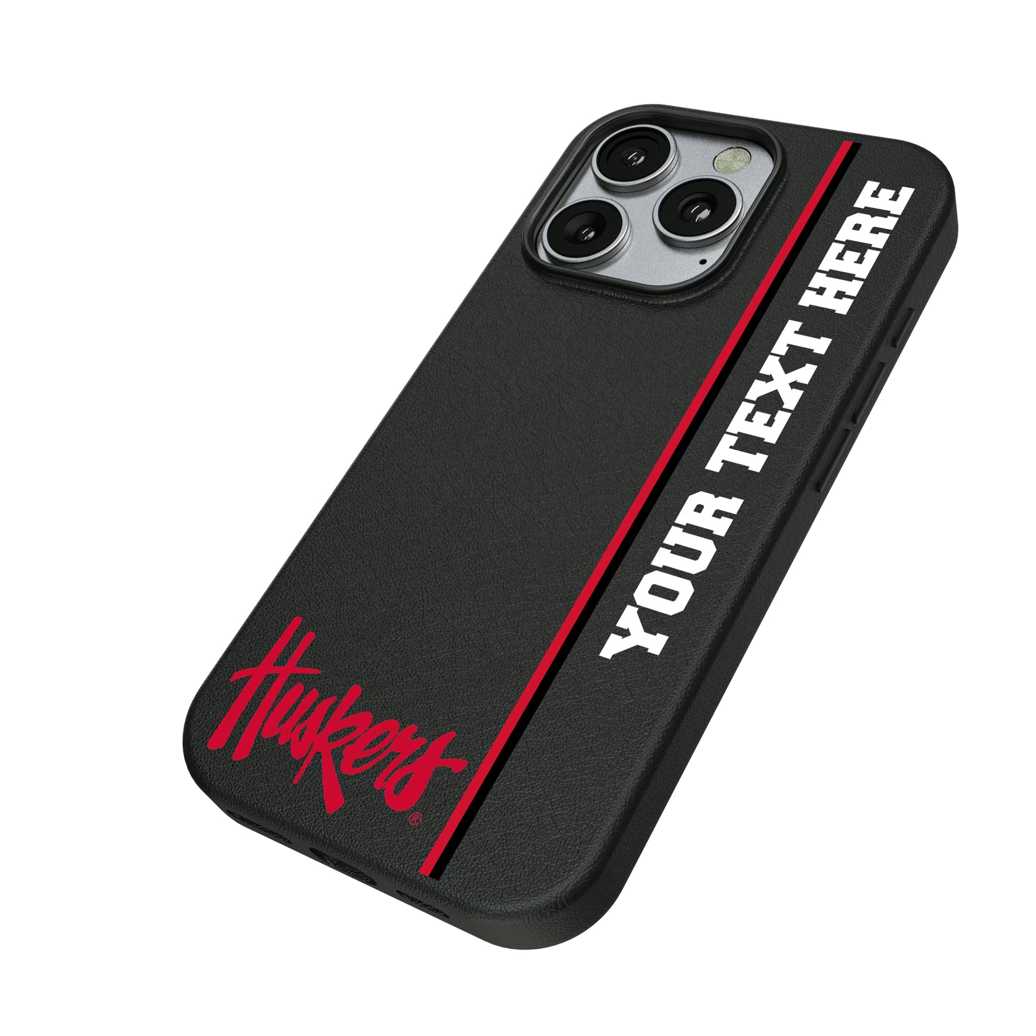 University of Nebraska Huskers Personalized Sidebard iPhone MagSafe Compatible Phone Case for Apple iPhone - Isometric View