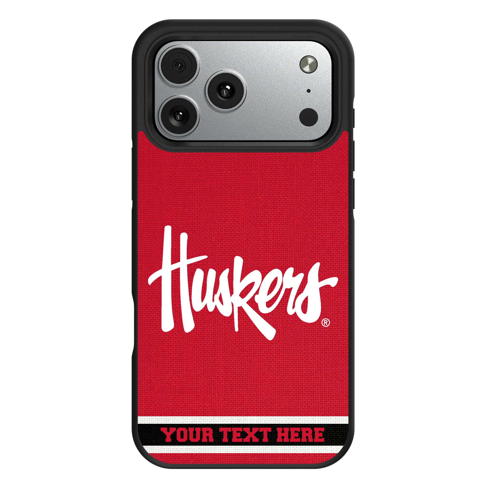 University of Nebraska Huskers Personalized Stripe iPhone Bump Phone Case for Apple iPhone#Device_iPhone 17 Pro Max
