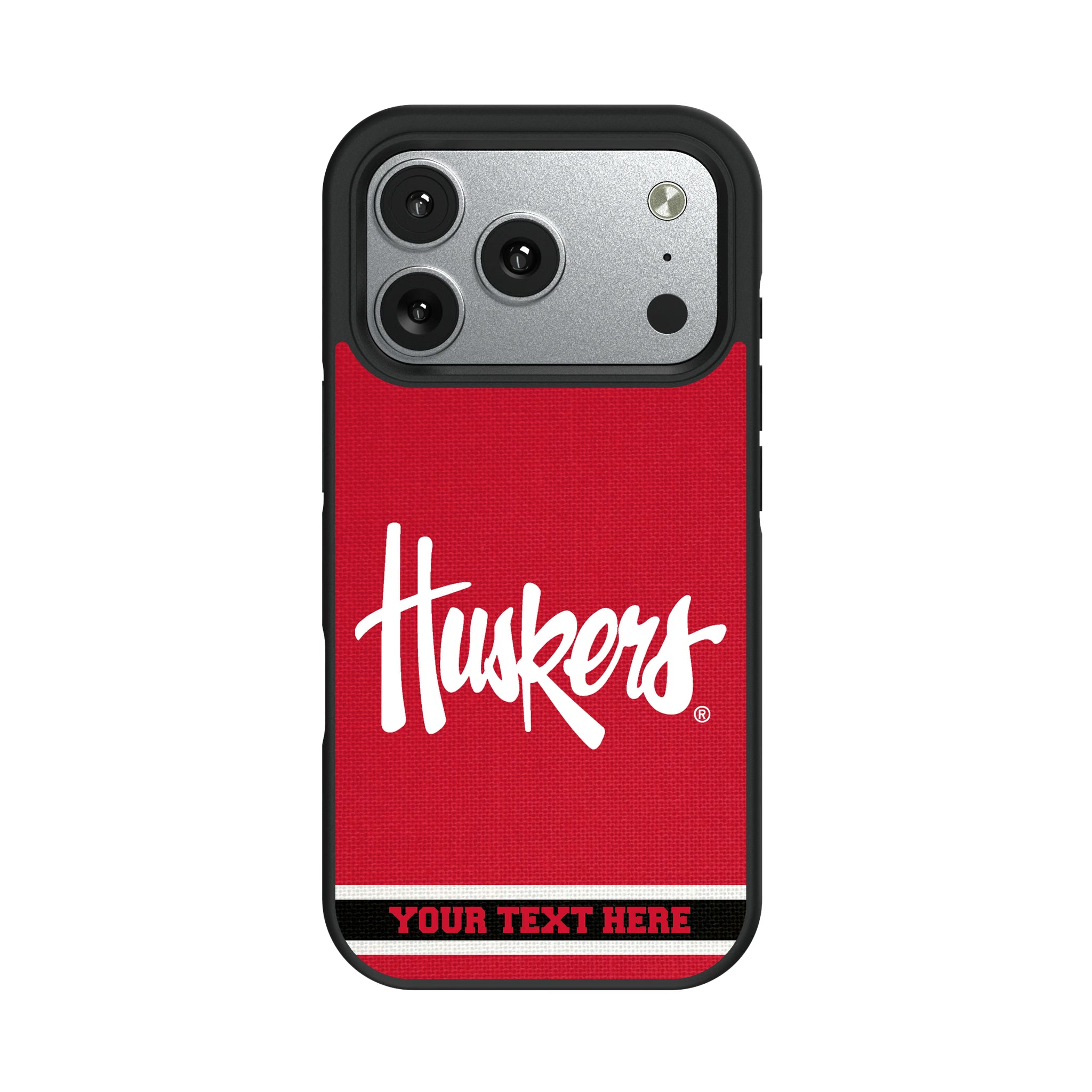 University of Nebraska Huskers Personalized Stripe iPhone Bump Phone Case for Apple iPhone#Device_iPhone 17 Pro