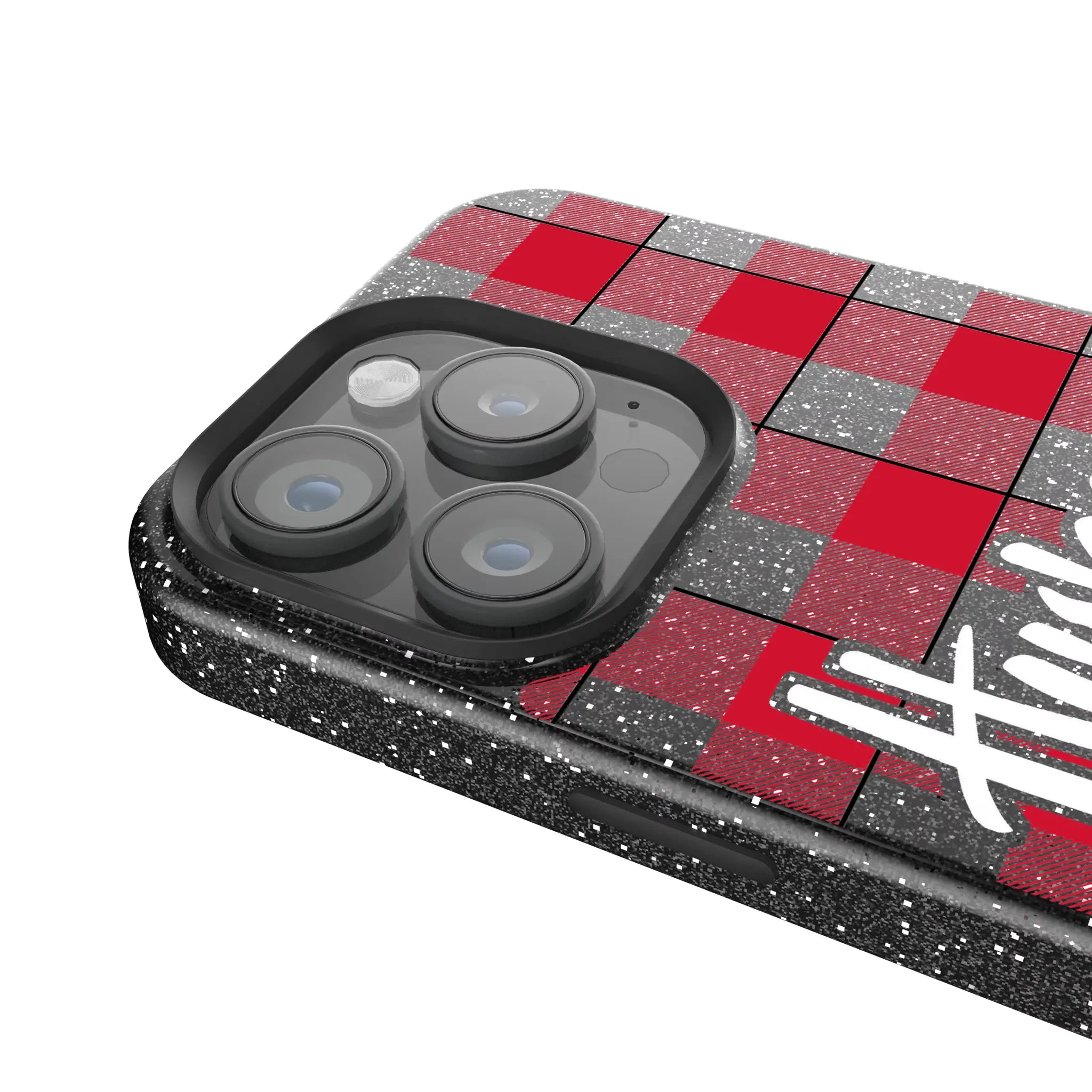 University of Nebraska Huskers Plaid iPhone Bling Phone Case for Apple iPhone - Detail