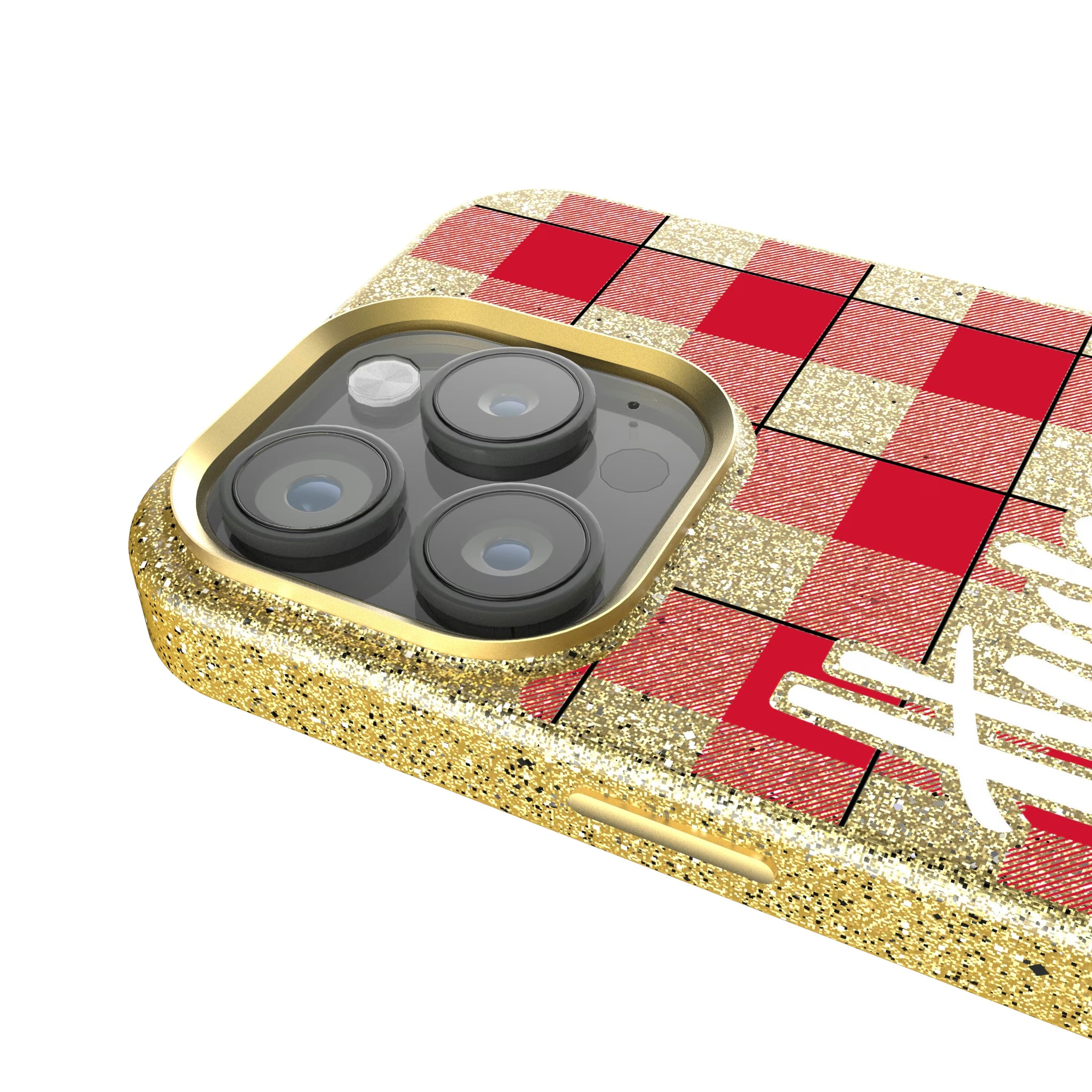 University of Nebraska Huskers Plaid iPhone Bling Phone Case for Apple iPhone - Detail