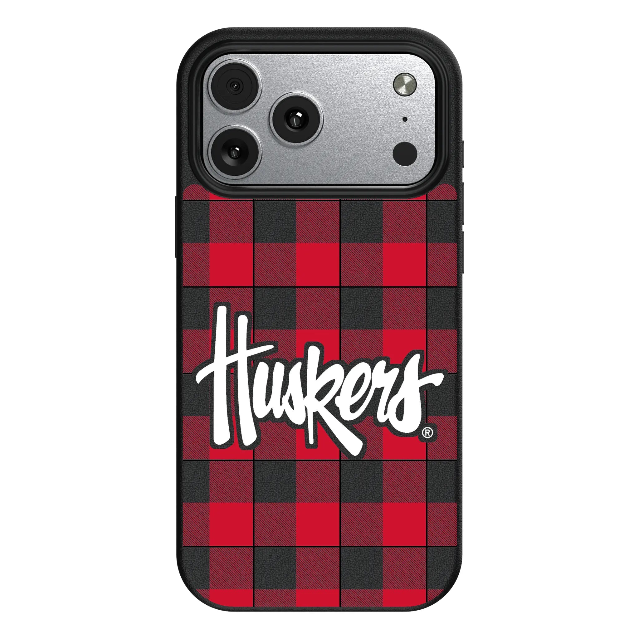 University of Nebraska Huskers Plaid iPhone MagSafe Compatible Phone Case for Apple iPhone#Device_iPhone 17 Pro Max