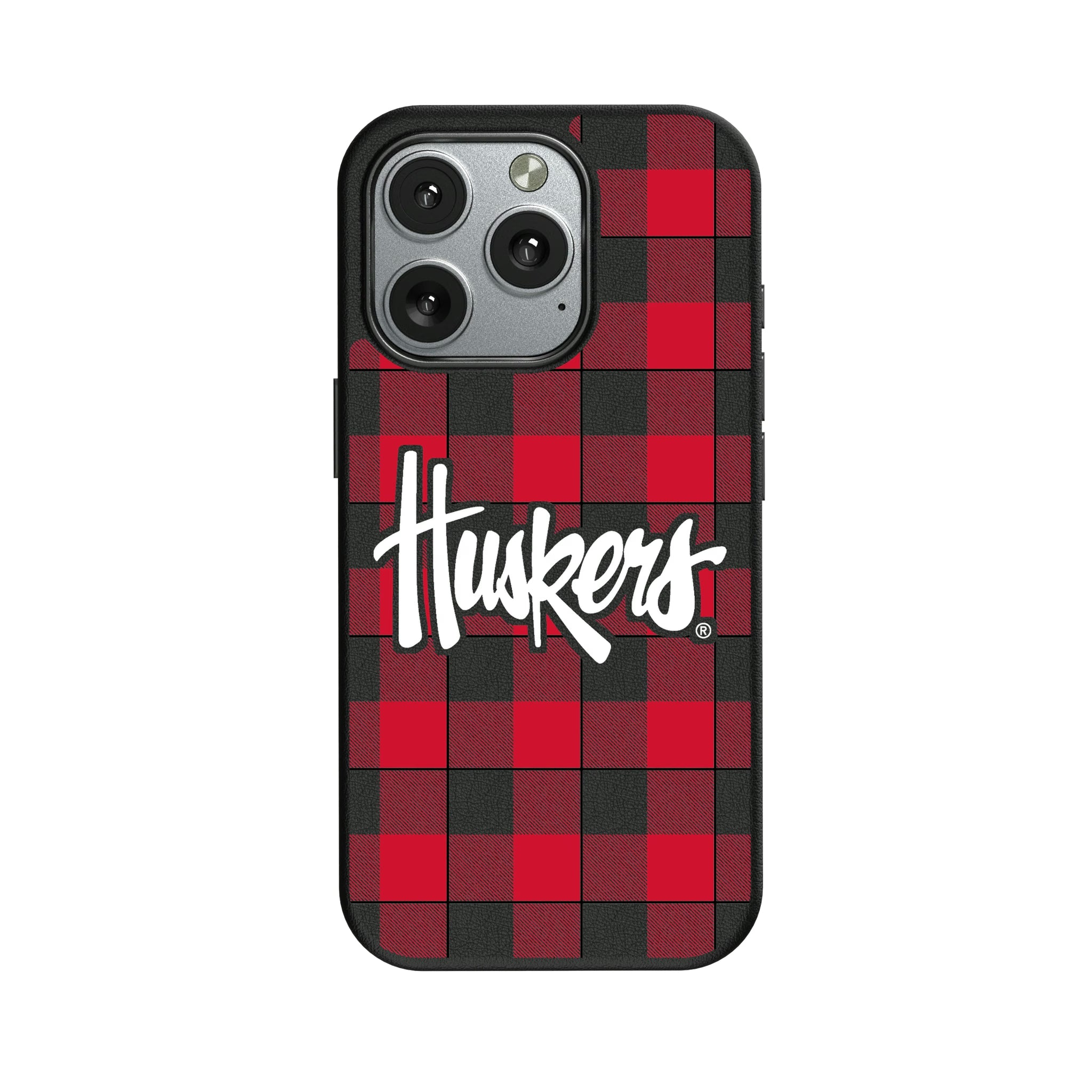 University of Nebraska Huskers Plaid iPhone MagSafe Compatible Phone Case for Apple iPhone