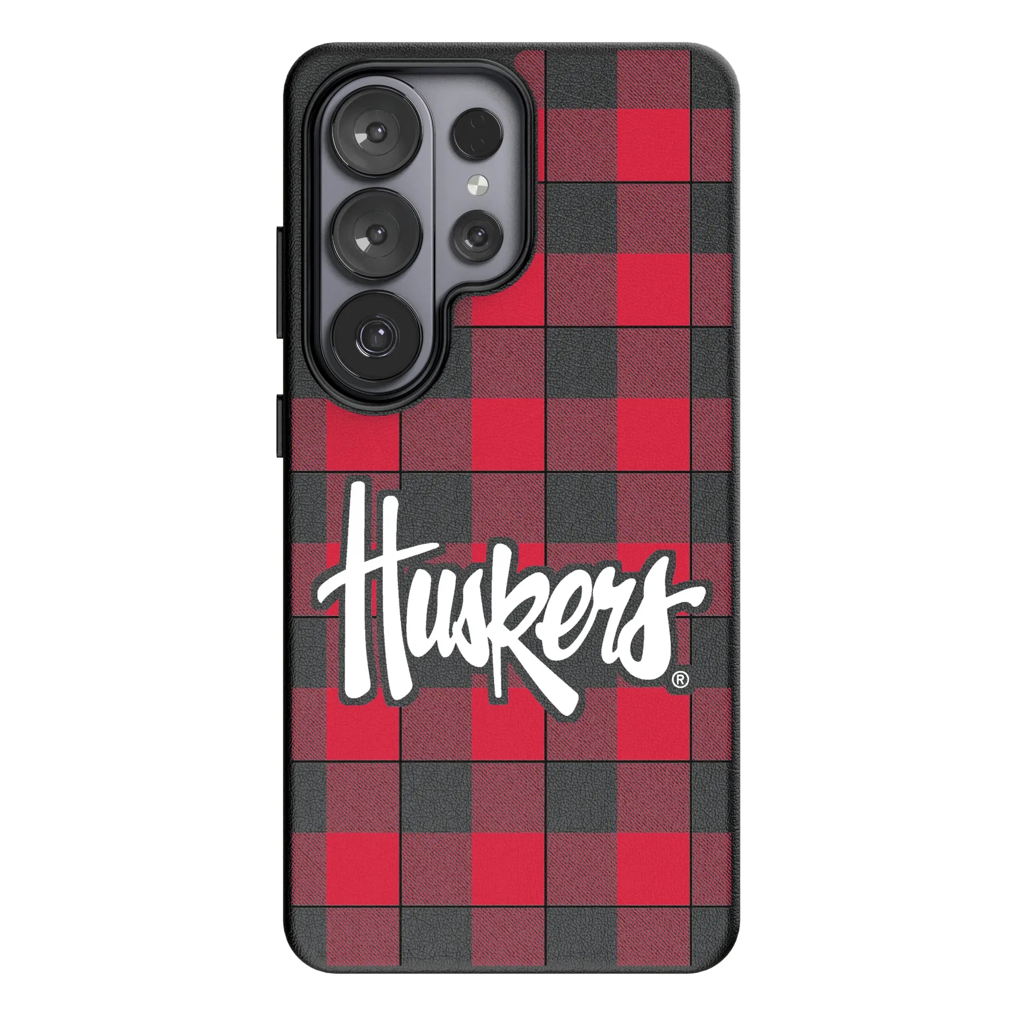 University of Nebraska Huskers Plaid Galaxy MagSafe Compatible Phone Case for Samsung Galaxy#Device_Galaxy S26 Ultra