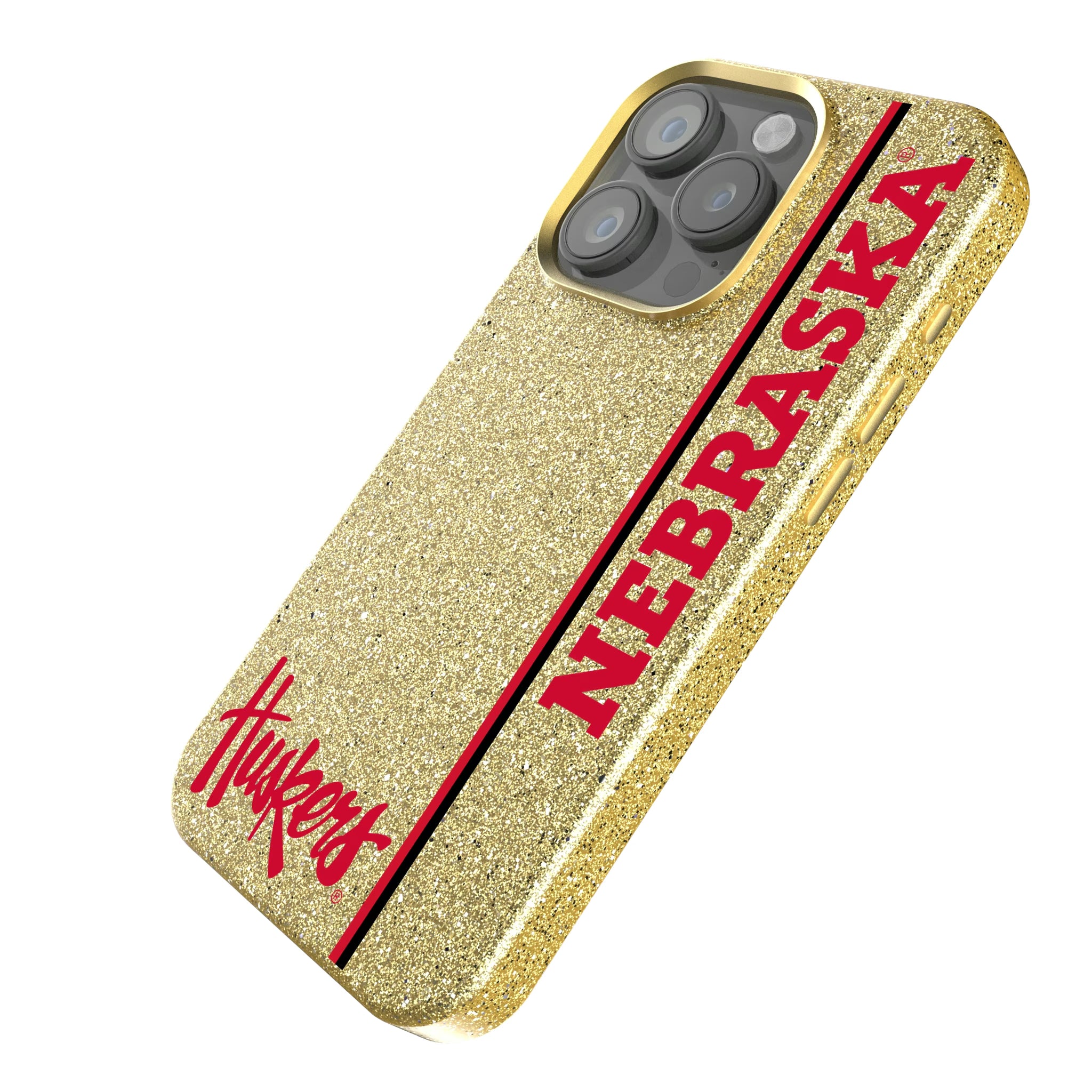 University of Nebraska Huskers Sidebar iPhone Bling Phone Case for Apple iPhone - Isometric View