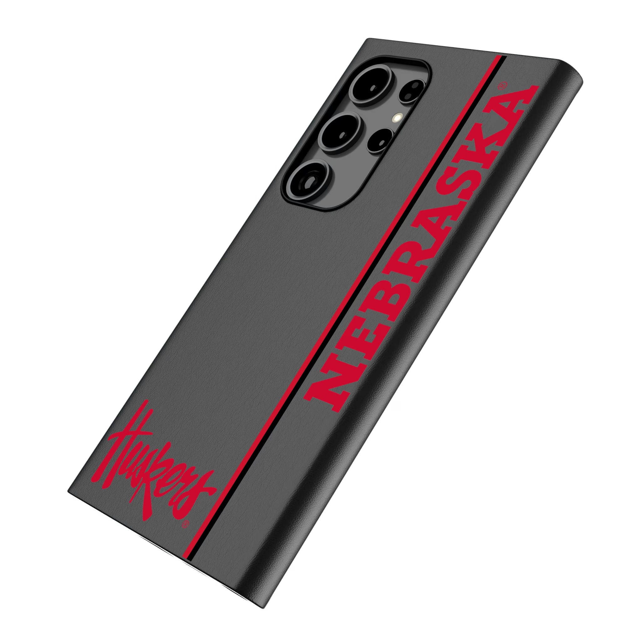 University of Nebraska Huskers Sidebar Galaxy MagSafe Compatible Phone Case for Samsung Galaxy - Isometric View