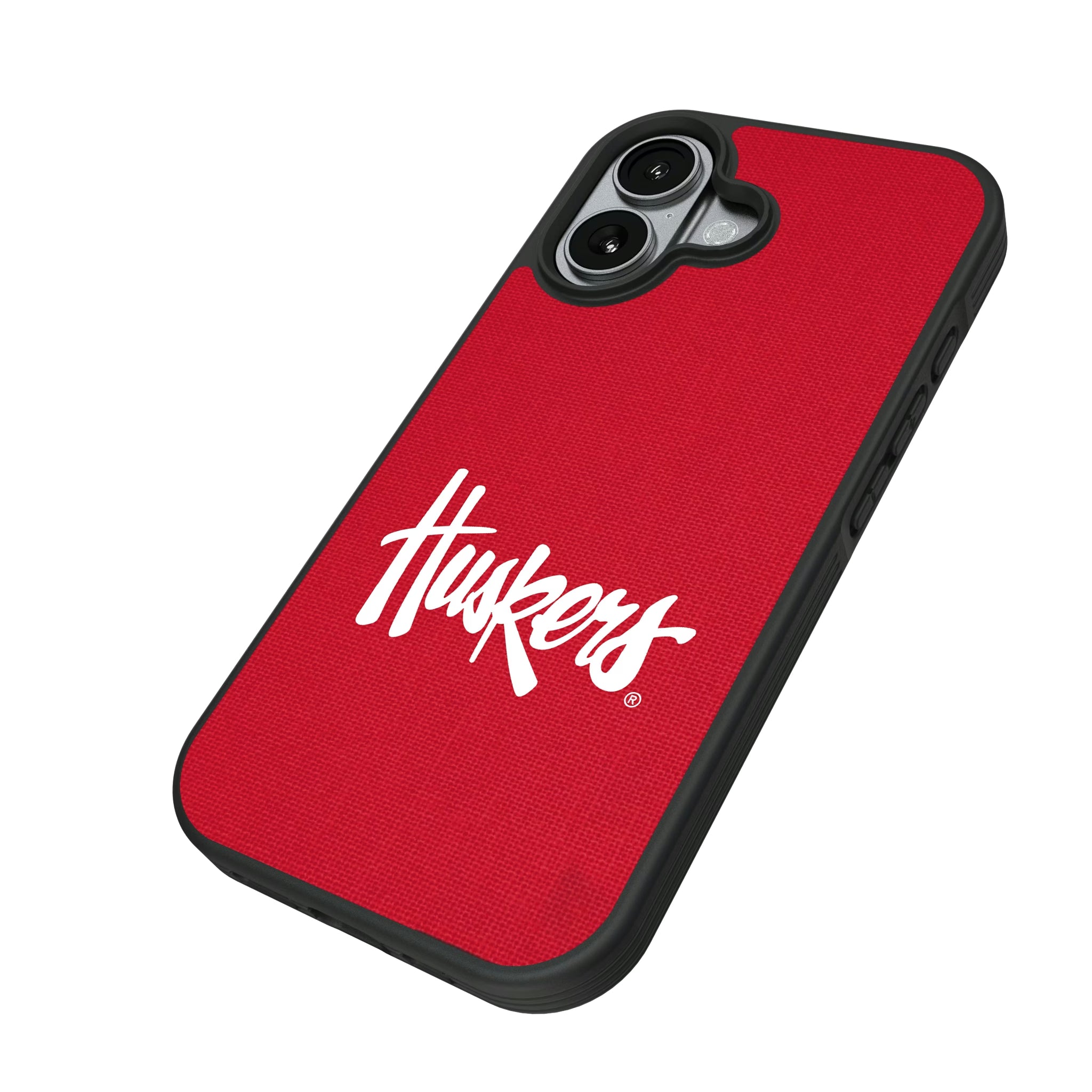 University of Nebraska Huskers Solid iPhone Bump Phone Case for Apple iPhone - Isometric View#Device_iPhone 17