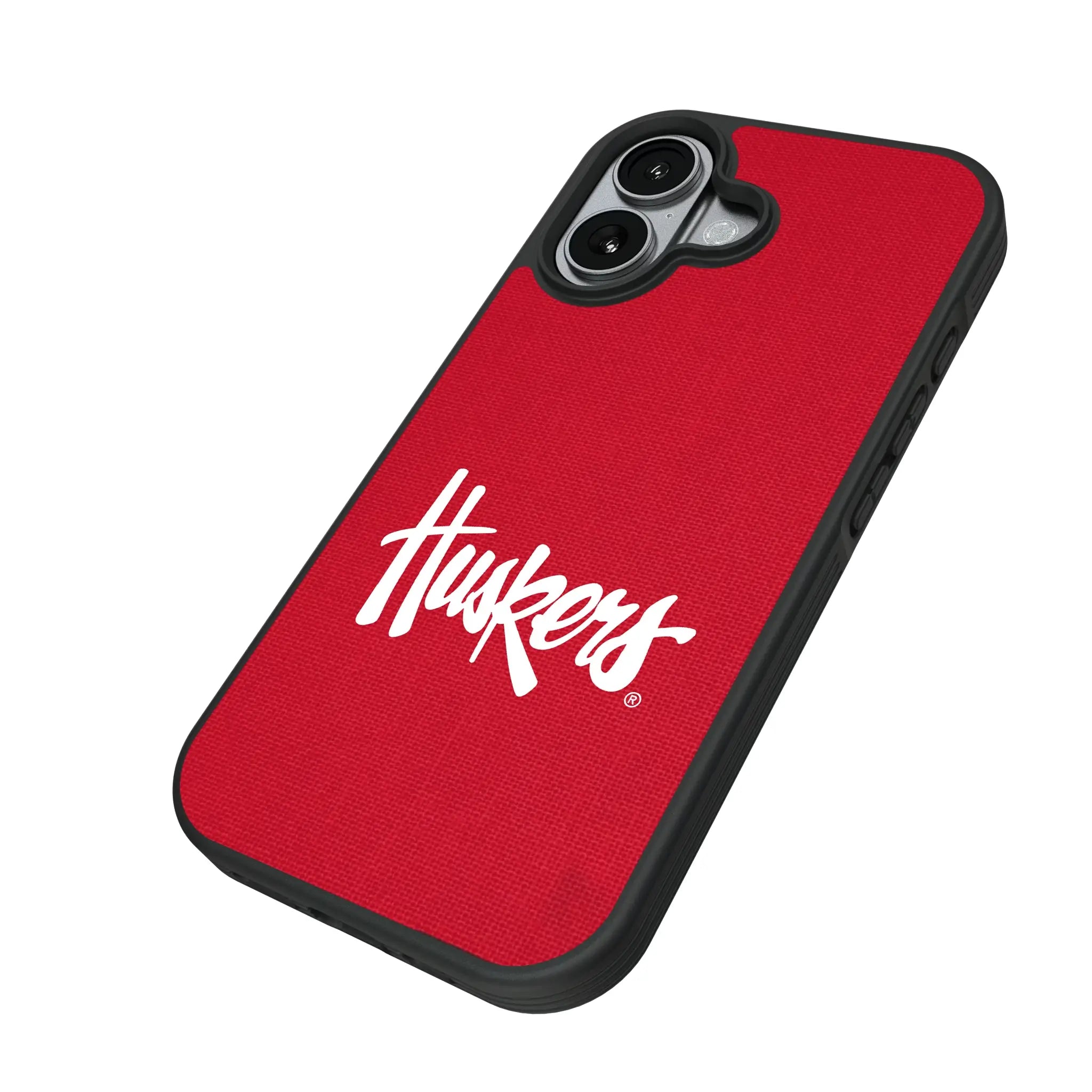 University of Nebraska Huskers Solid iPhone Bump Phone Case for Apple iPhone - Isometric View#Device_iPhone 17