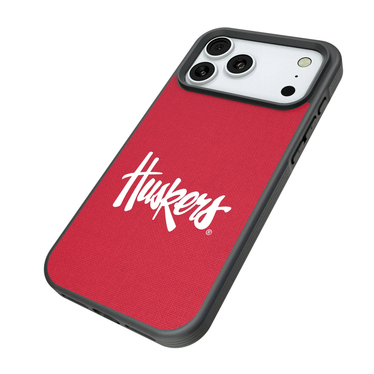 University of Nebraska Huskers Solid iPhone Bump Phone Case for Apple iPhone - Isometric View#Device_iPhone 18 Pro Max