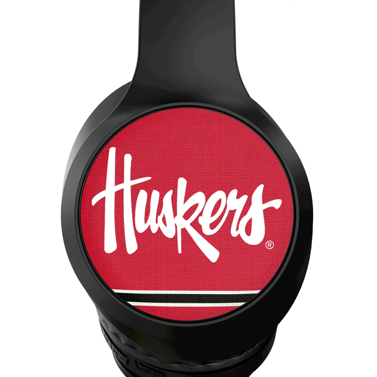 University of Nebraska Huskers Stripe Wireless Over-Ear Headphones With Case - Detail