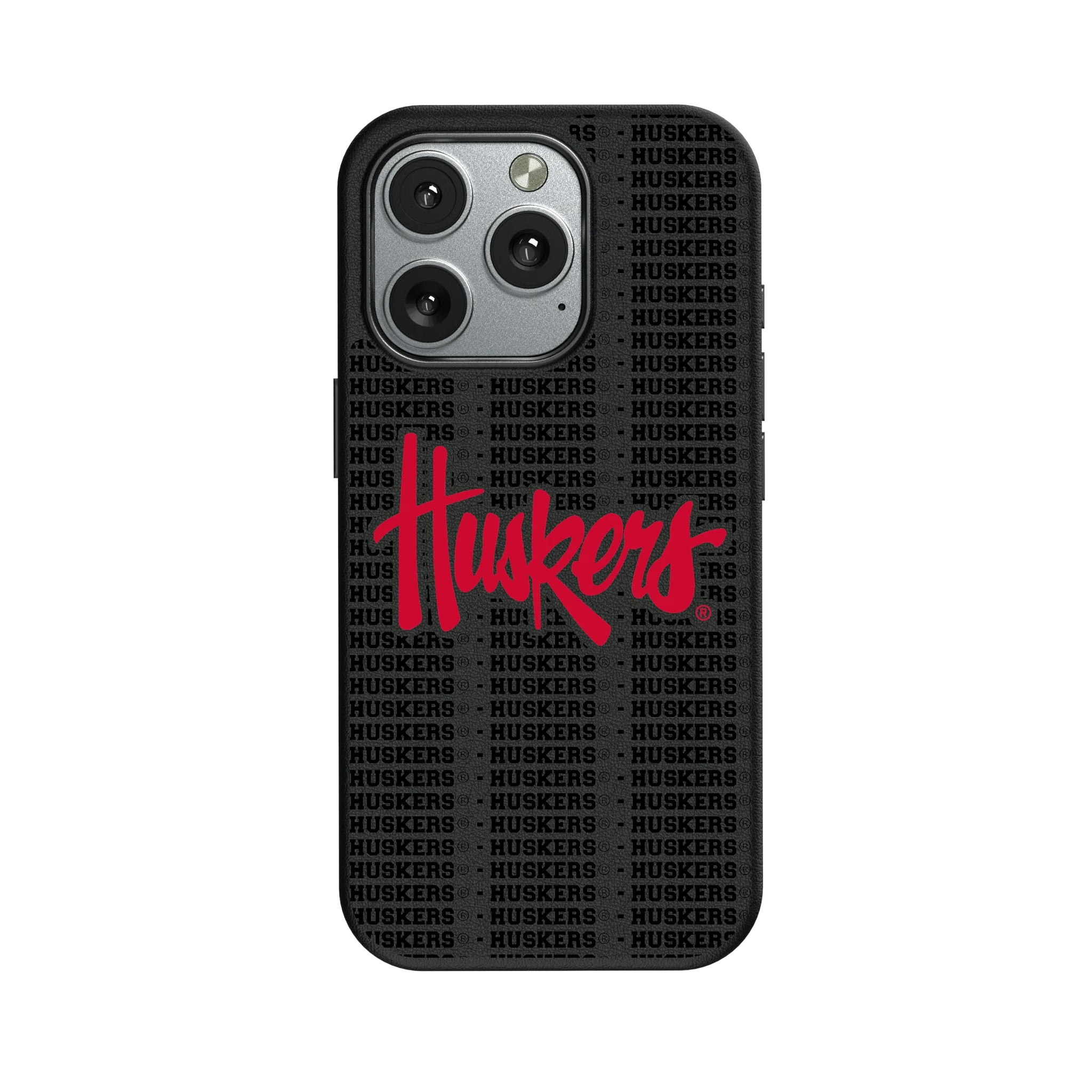 University of Nebraska Huskers Text Backdrop iPhone MagSafe Compatible Phone Case for Apple iPhone