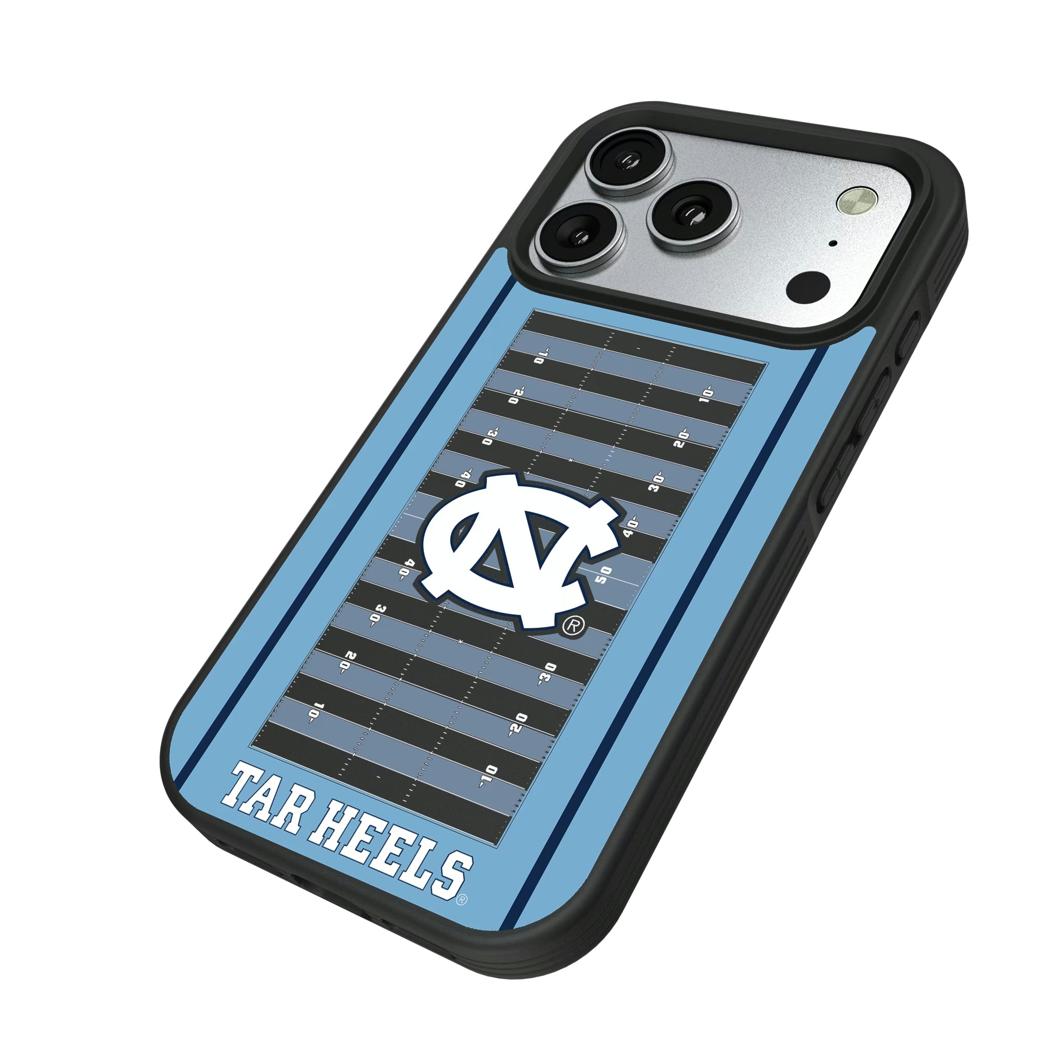 University of North Carolina Tar Heels Field iPhone Bump Phone Case for Apple iPhone - Isometric View#Device_iPhone 17 Pro