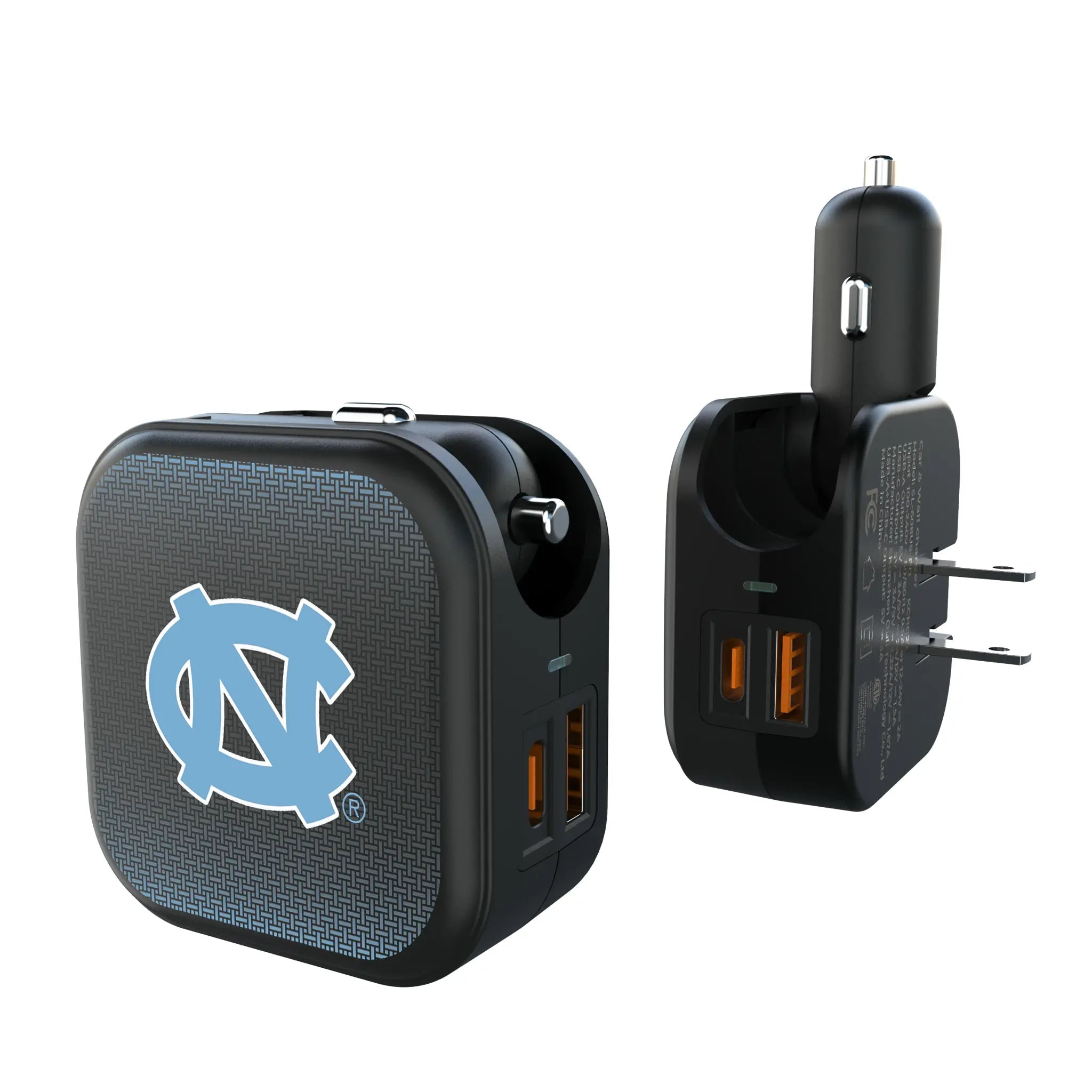 University of North Carolina Tar Heels Linen 2 in 1 USB A/C Charger