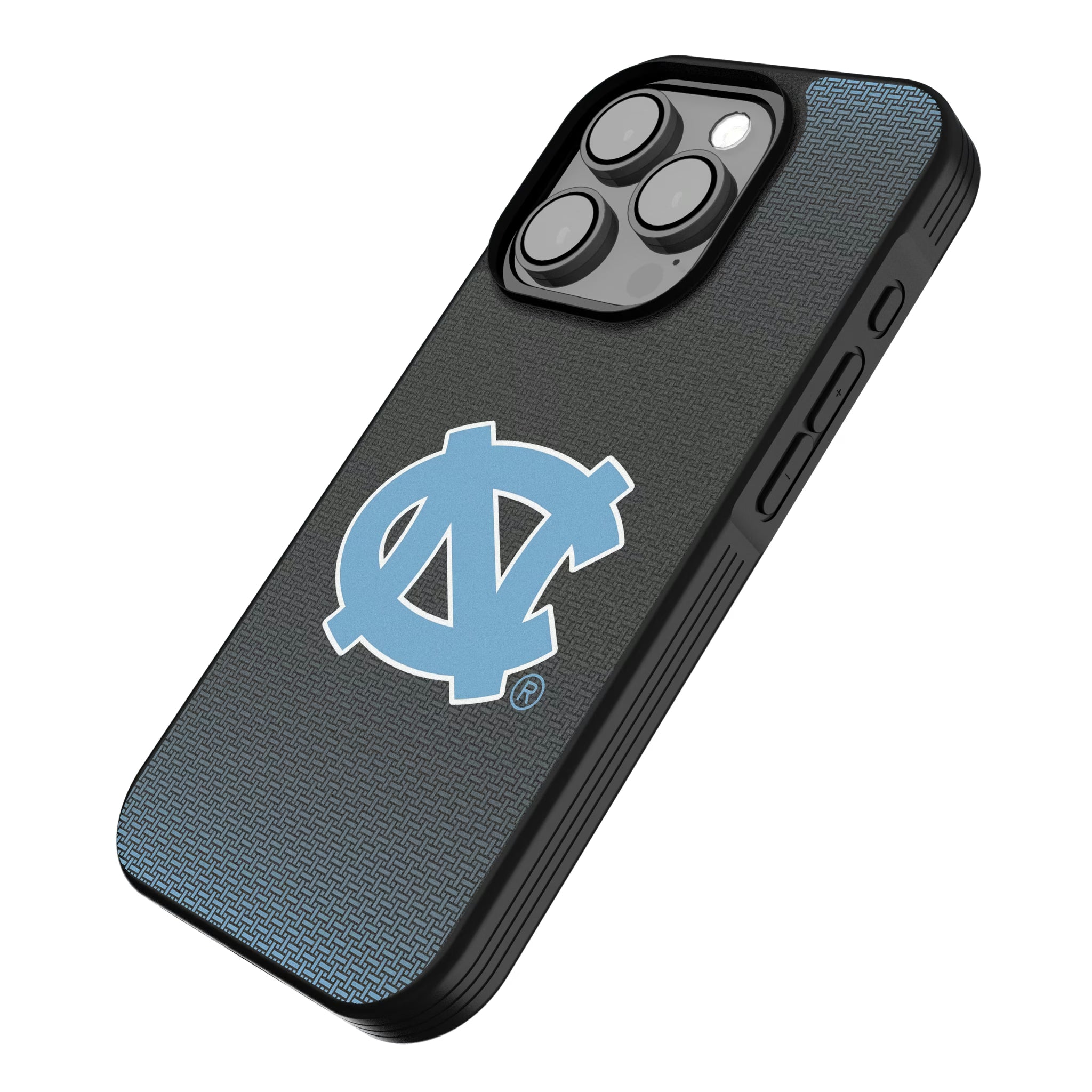 University of North Carolina Tar Heels Linen iPhone Bump Phone Case for Apple iPhone - Isometric View