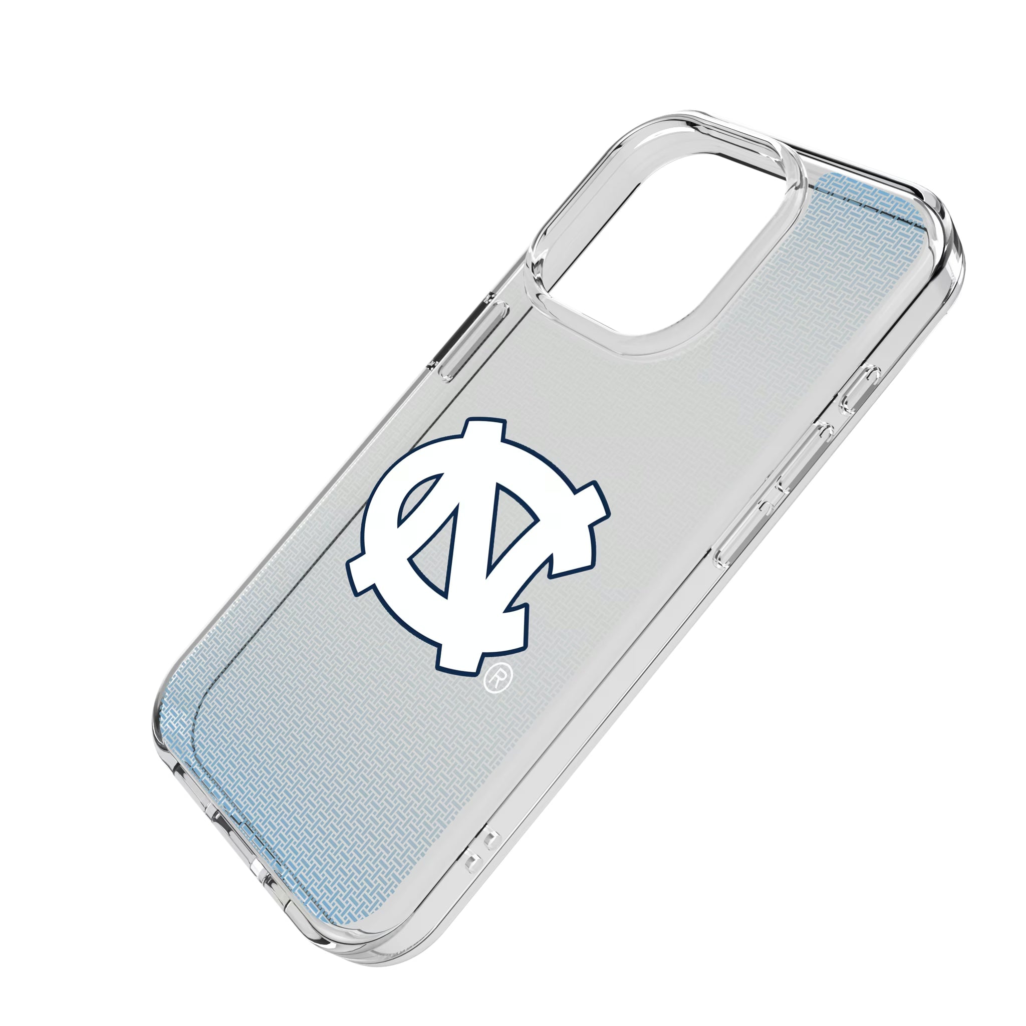 University of North Carolina Tar Heels Linen iPhone Clear Phone Case for Apple iPhone - Isometric View
