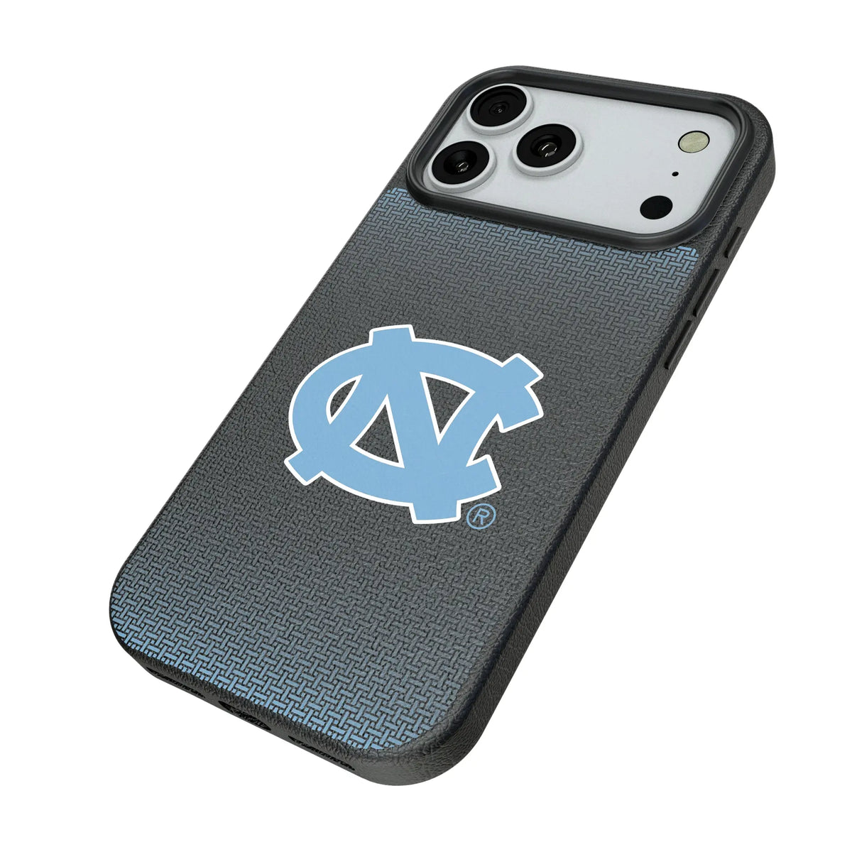 University of North Carolina Tar Heels Linen iPhone MagSafe Compatible Phone Case for Apple iPhone - Isometric View#Device_iPhone 18 Pro Max