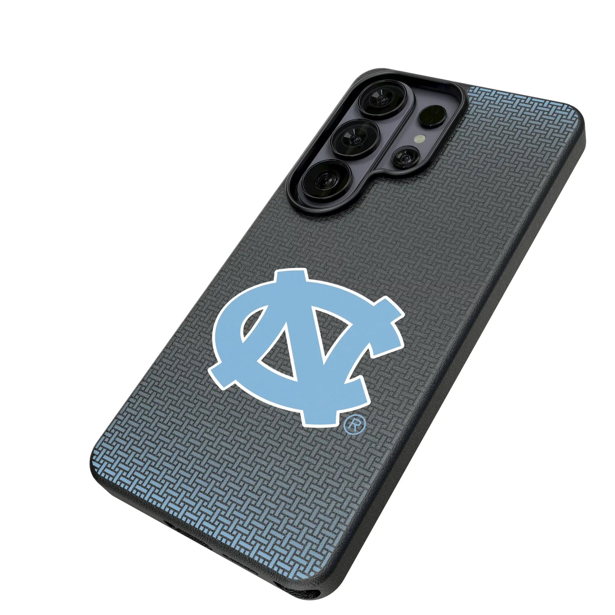 University of North Carolina Tar Heels Linen Galaxy MagSafe Compatible Phone Case for Samsung Galaxy - Isometric View#Device_Galaxy S26 Ultra