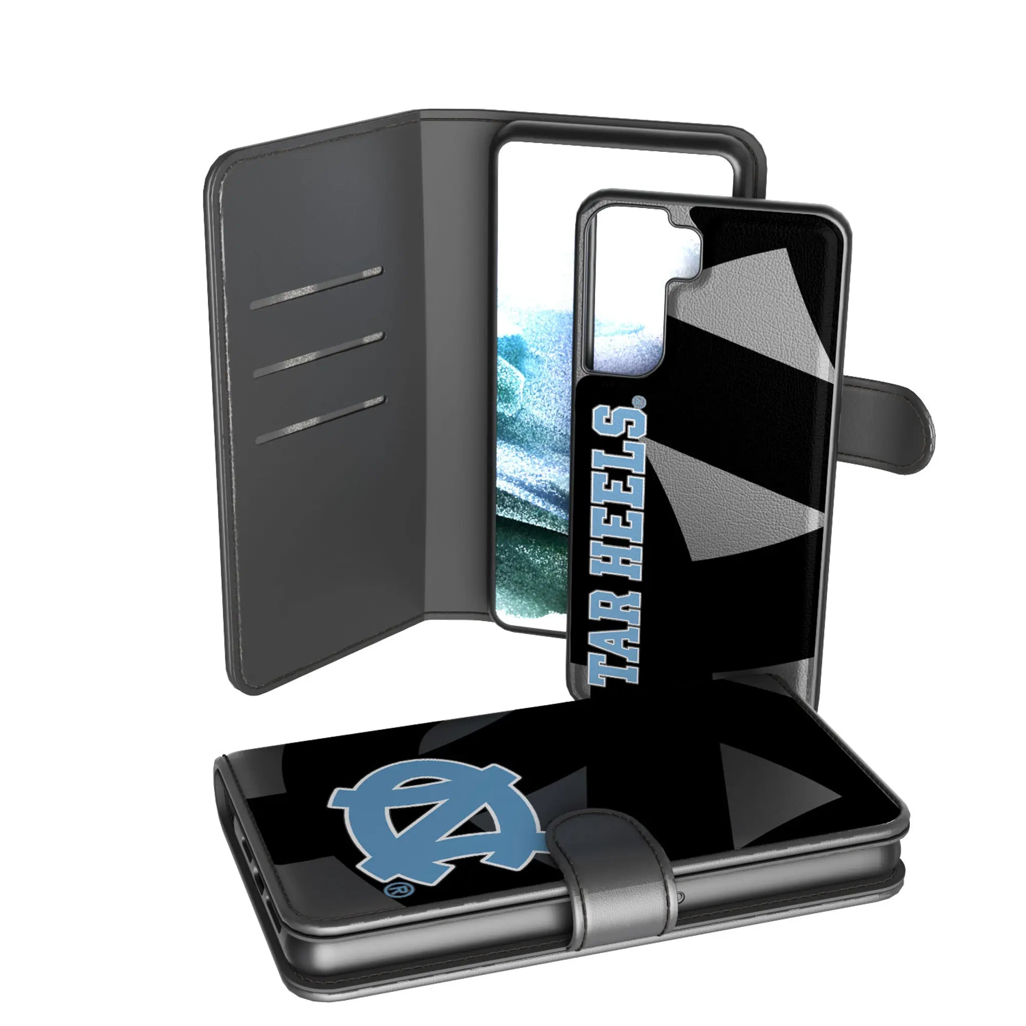 University of North Carolina Tar Heels Monocolor Tilt Galaxy Wallet Phone Case for Samsung Galaxy