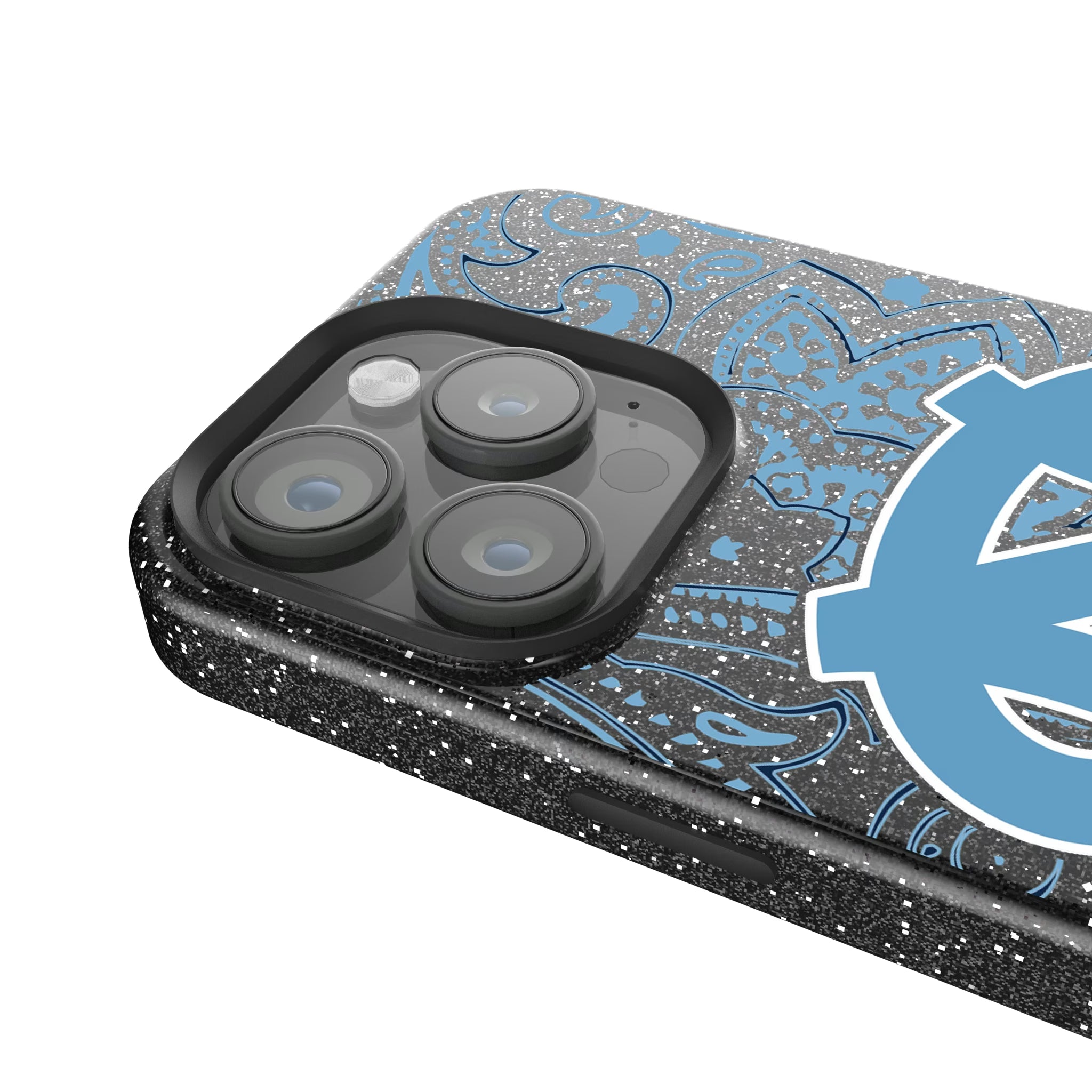 University of North Carolina Tar Heels Paisley iPhone Bling Phone Case for Apple iPhone - Detail