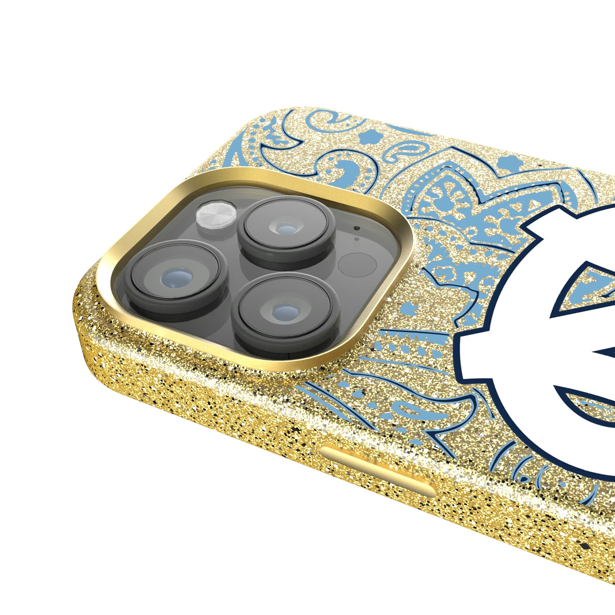 University of North Carolina Tar Heels Paisley iPhone Bling Phone Case for Apple iPhone - Detail