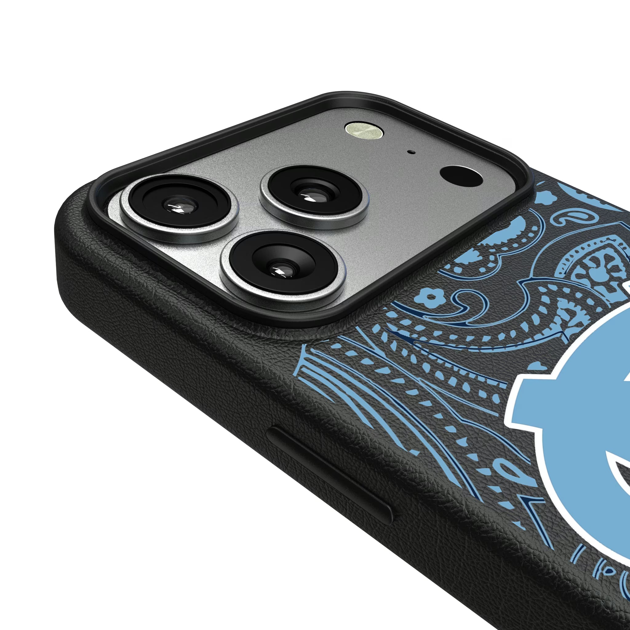 University of North Carolina Tar Heels Paisley iPhone MagSafe Compatible Phone Case for Apple iPhone - Detail#Device_iPhone 17 Pro